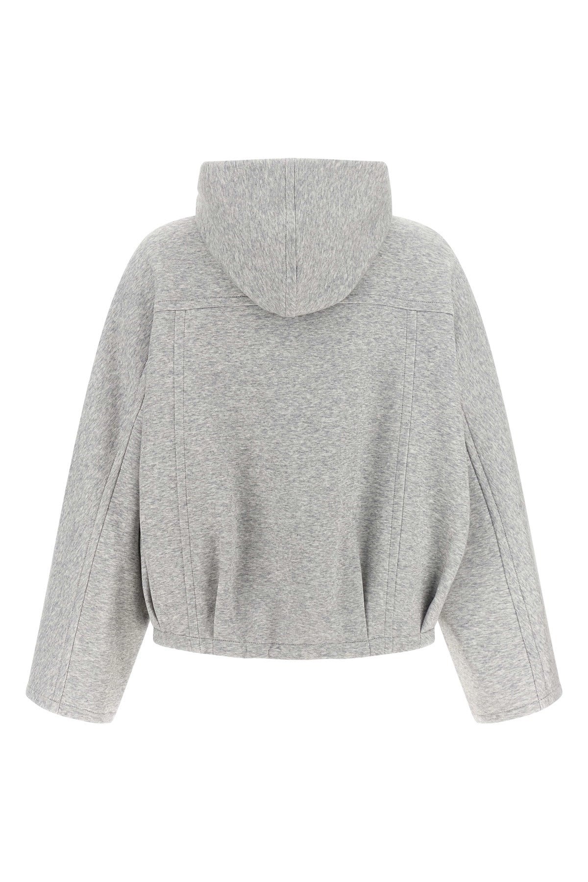 Brunello Cucinelli Shiny Zipper Pull Cropped Hoodie