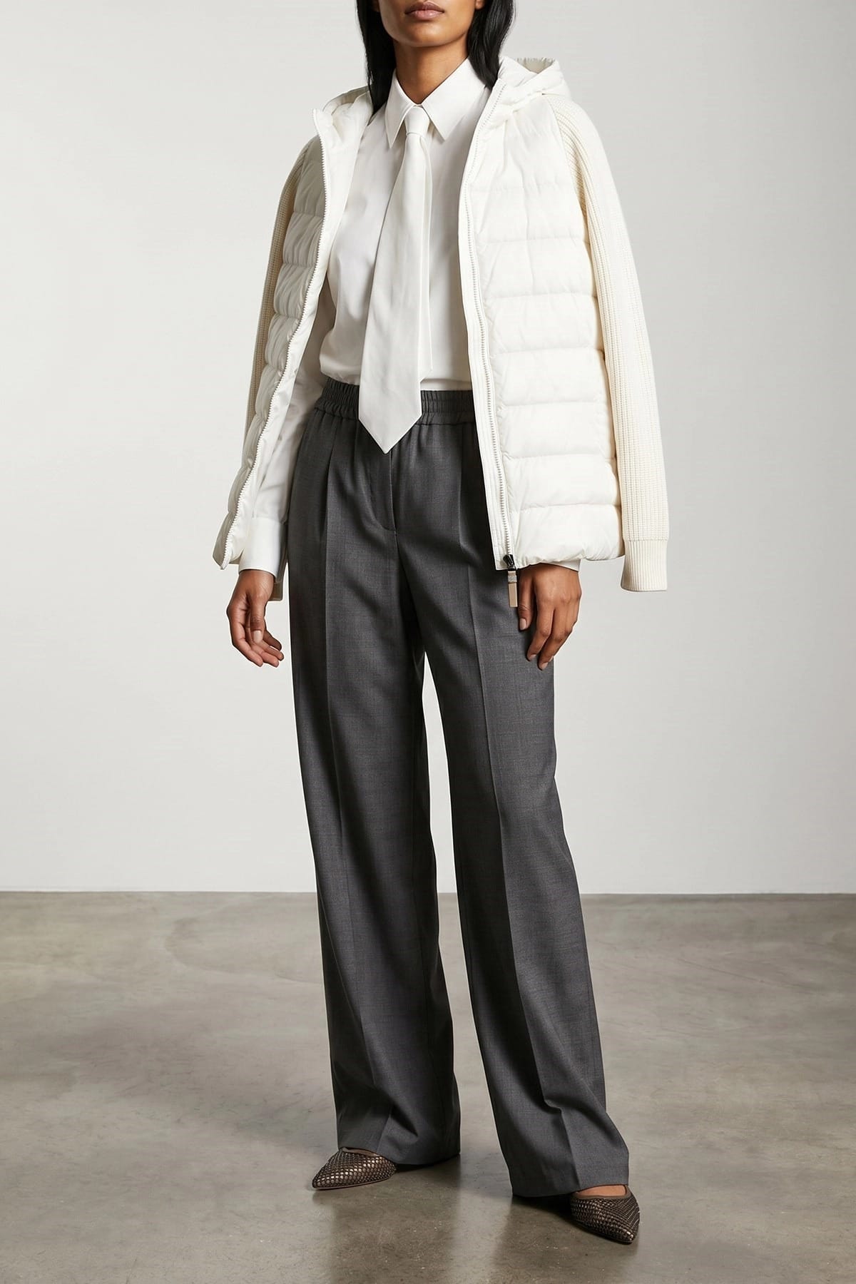 Brunello Cucinelli Shiny Zipper Pull Down Jacket - alternate view