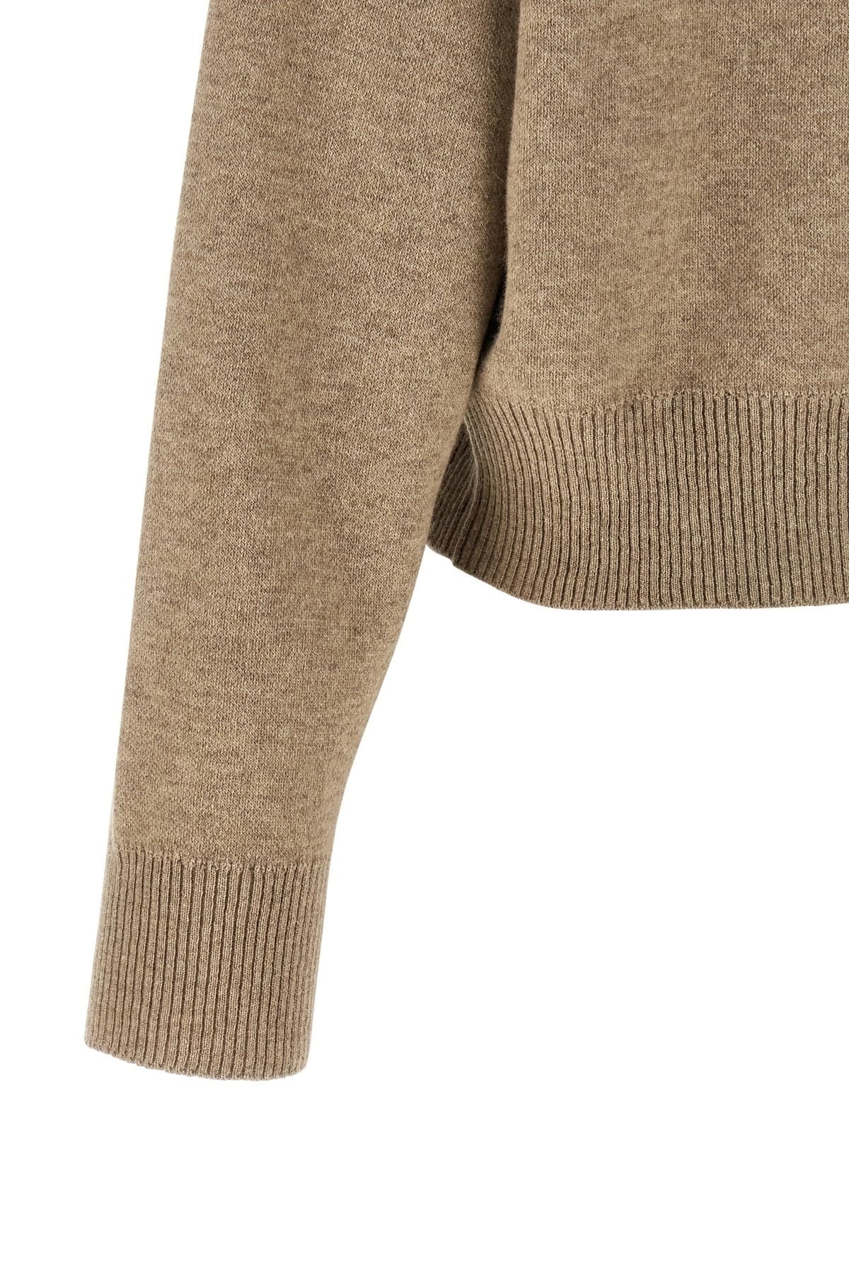Brunello Cucinelli Brunello Cucinelli Shiny Zipper Pull Wool Cardigan