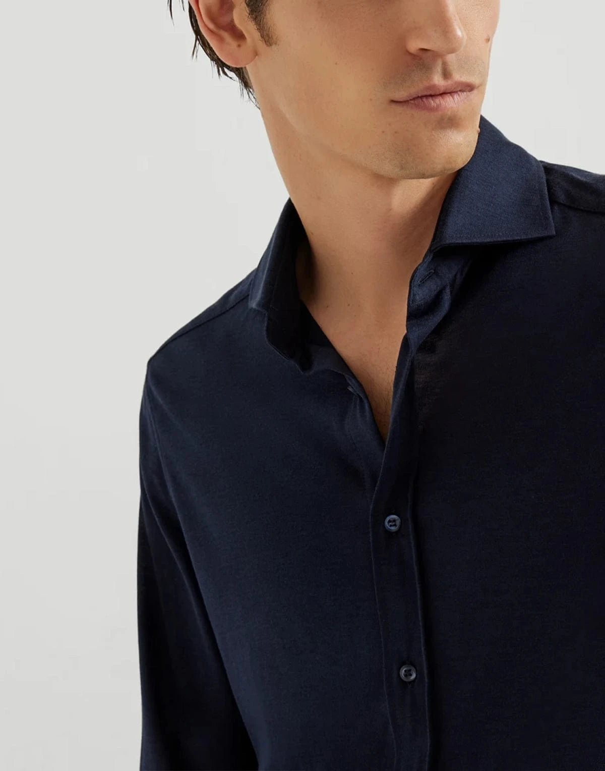 Brunello Cucinelli Silk-Cotton Blend Jersey Shirt