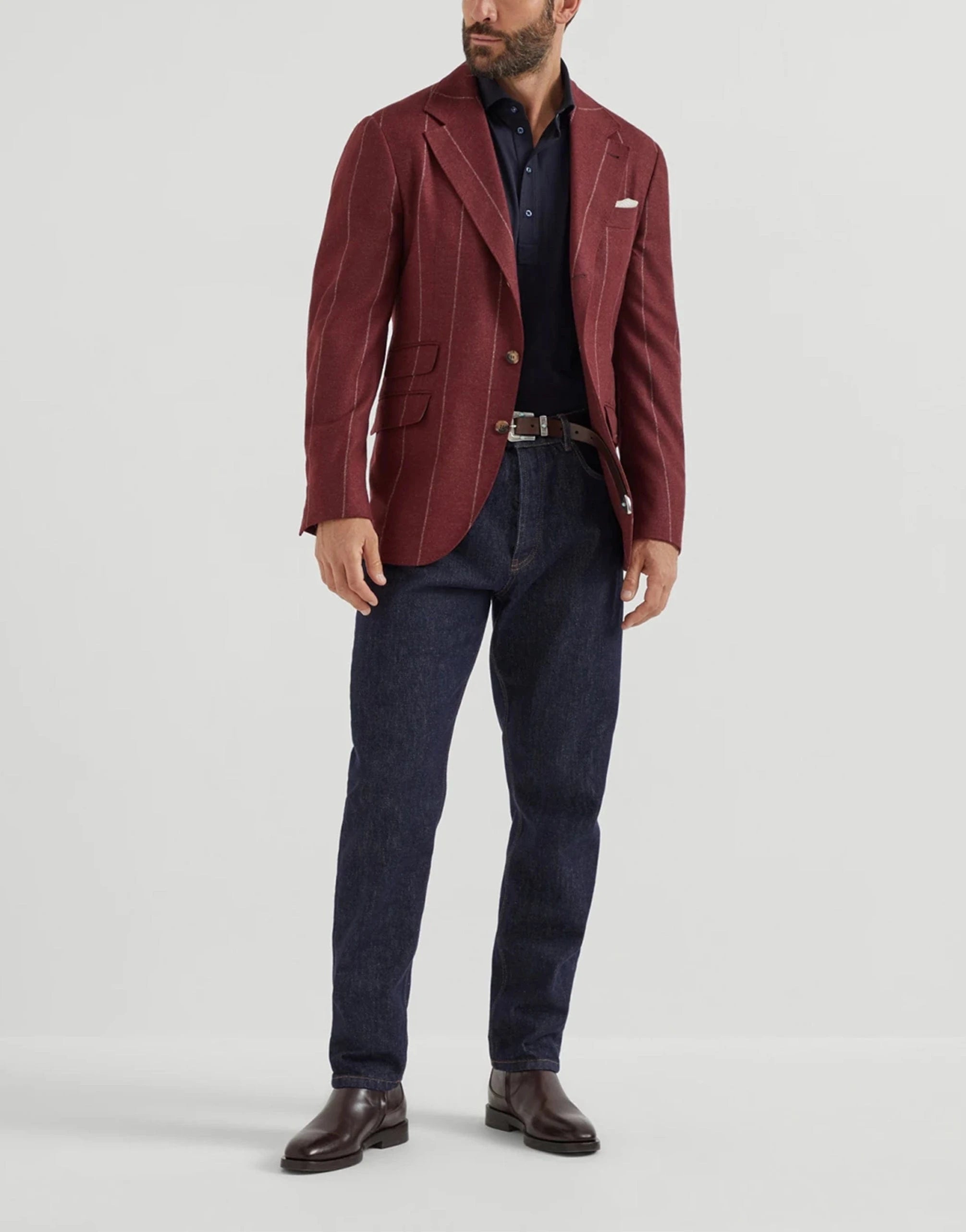 Brunello Cucinelli Silk-Cotton Long Sleeve Polo Shirt