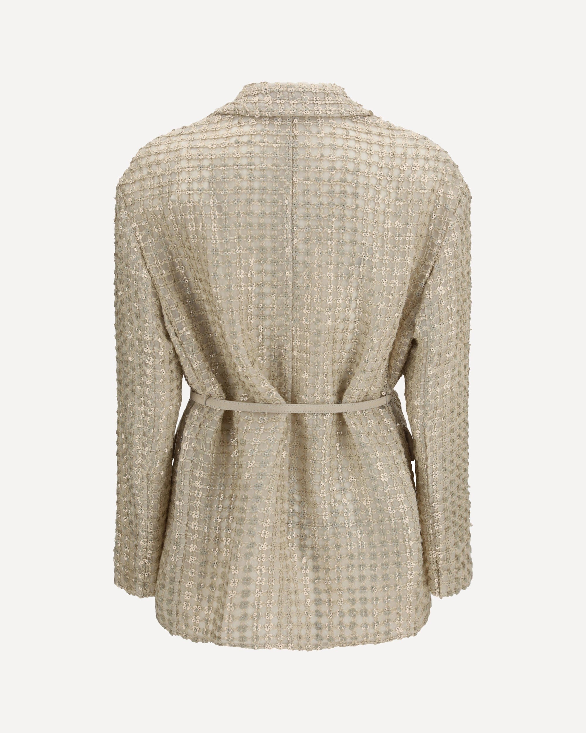Jacke aus Seidenorganza mit Netzstickerei - alternate view
