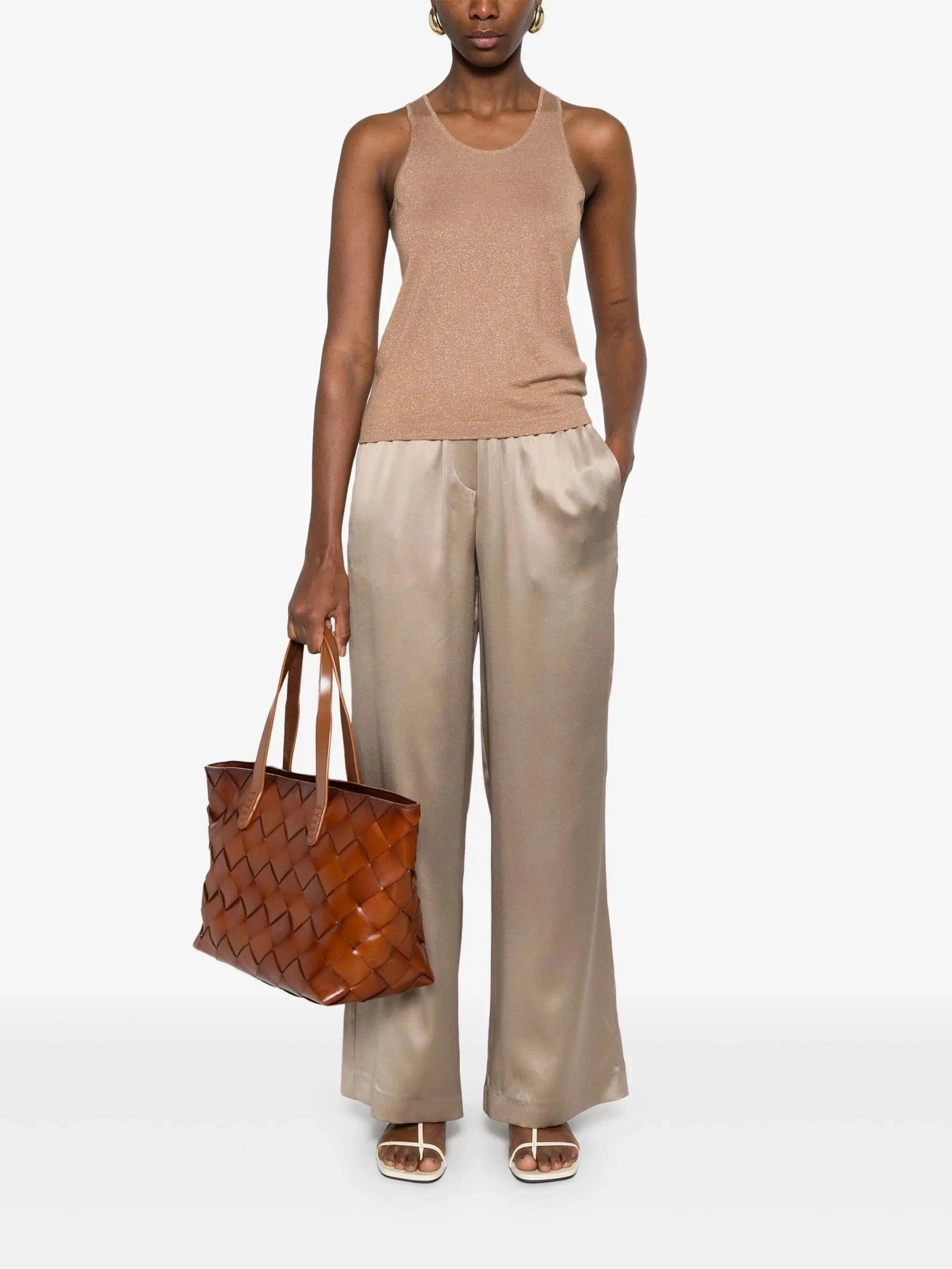 Brunello Cucinelli Silk Satin Track Trousers
