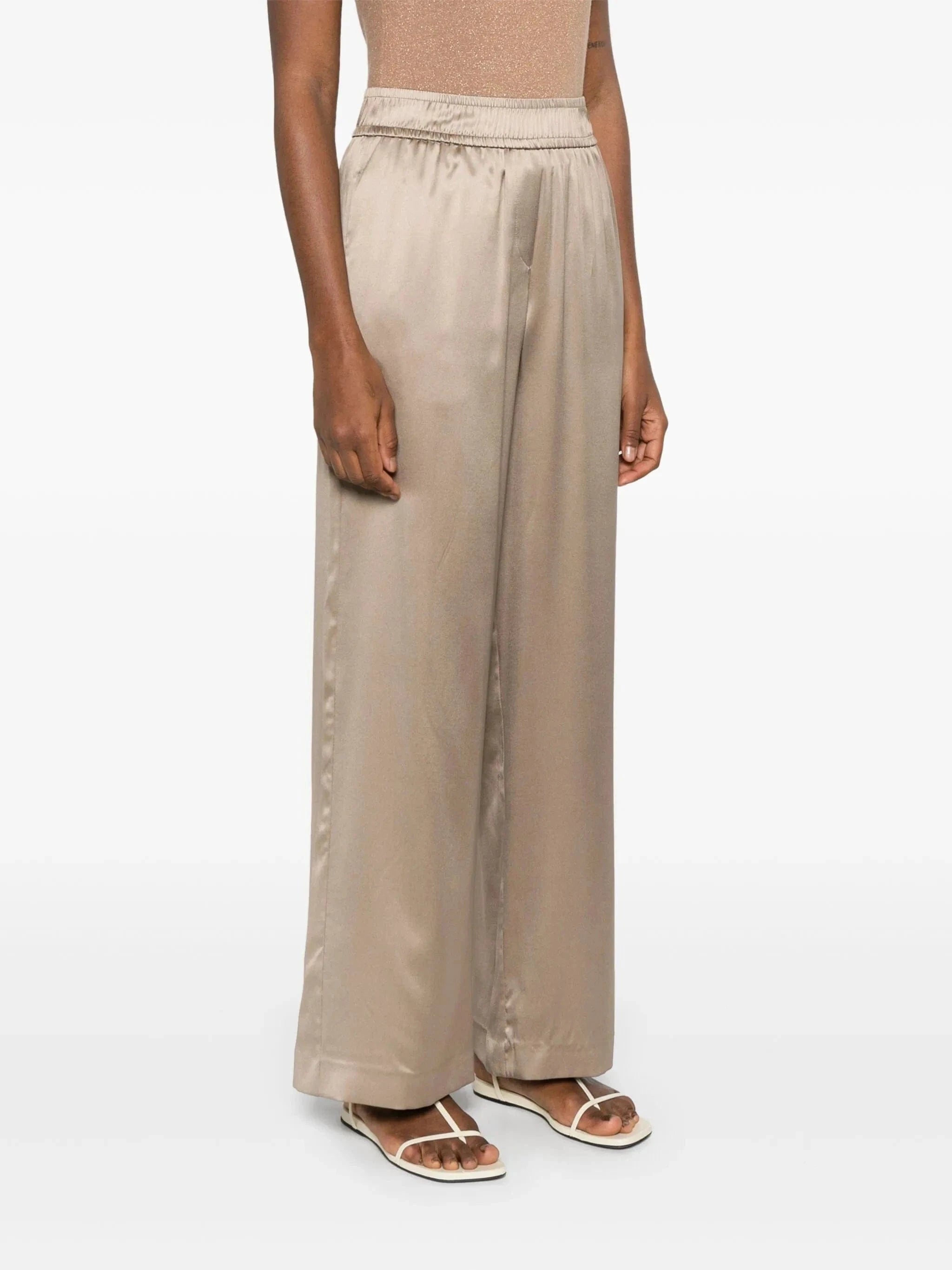 Brunello Cucinelli Silk Satin Track Trousers