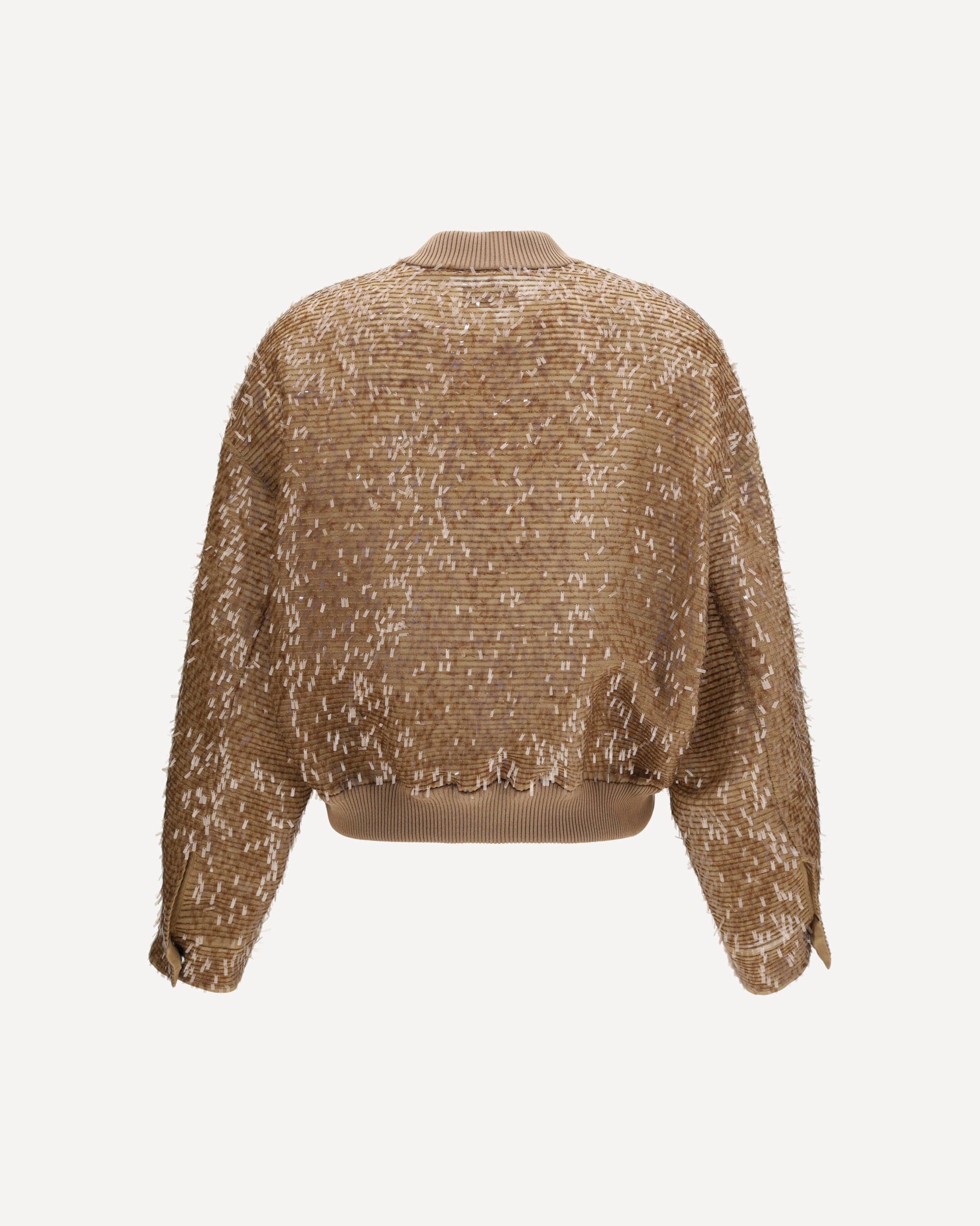 Brunello Cucinelli Silk Sequin Zip-Up Jacket