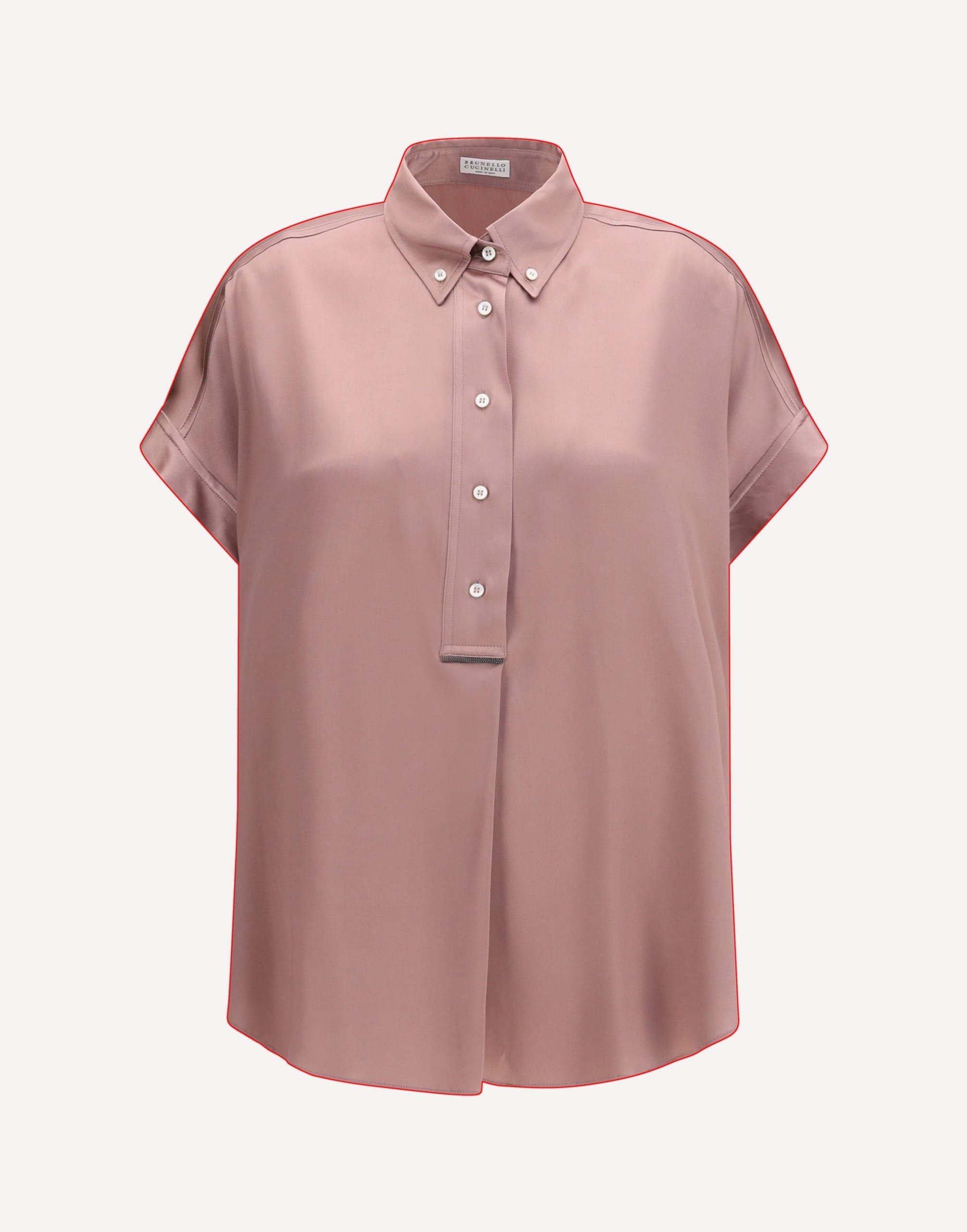 Brunello Cucinelli Silk Shirt With Jeweled Front