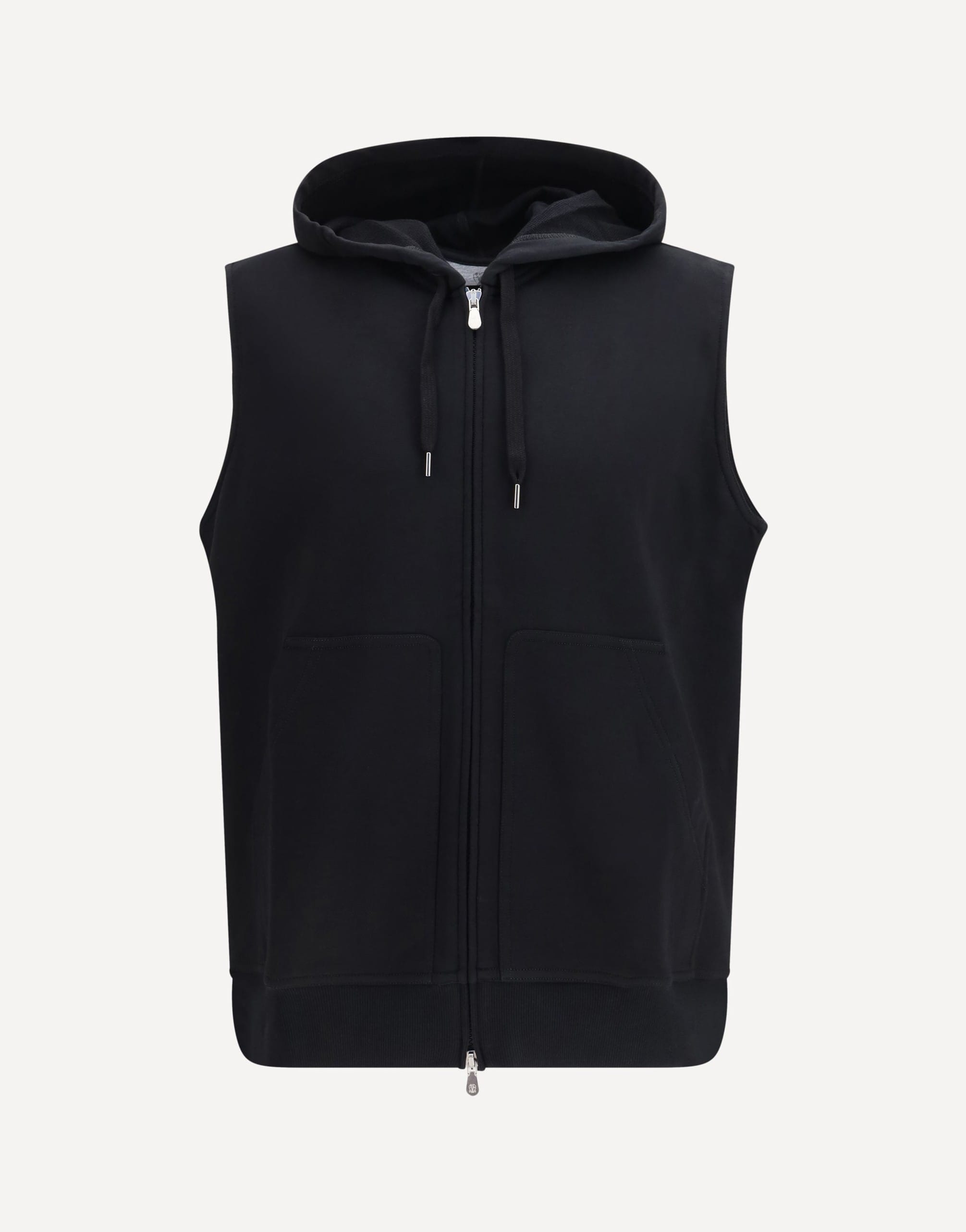 Brunello Cucinelli Sleeveless Cotton Techno Fleece Hoodie