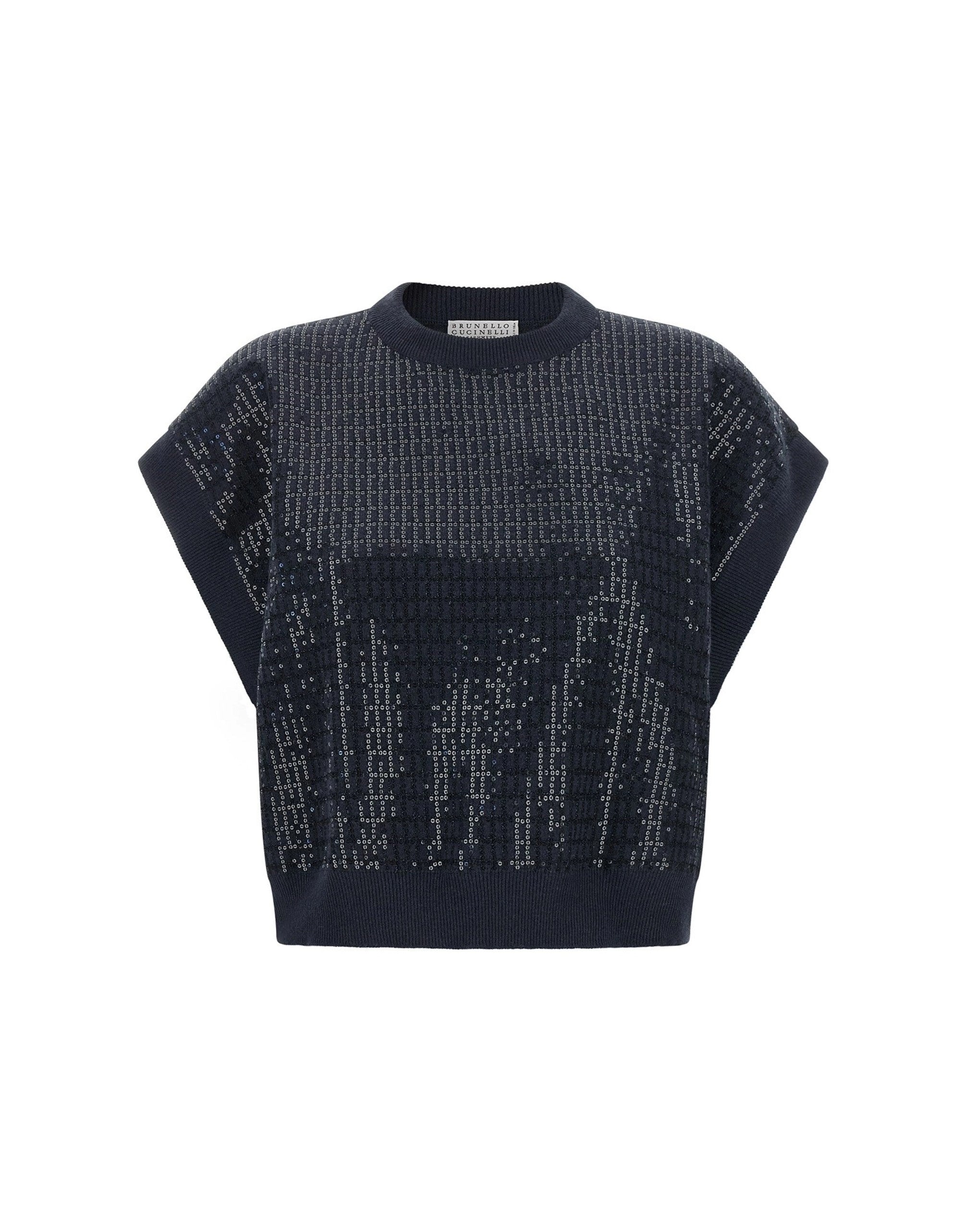 Pull sans manches brodé de sequins Brunello Cucinelli