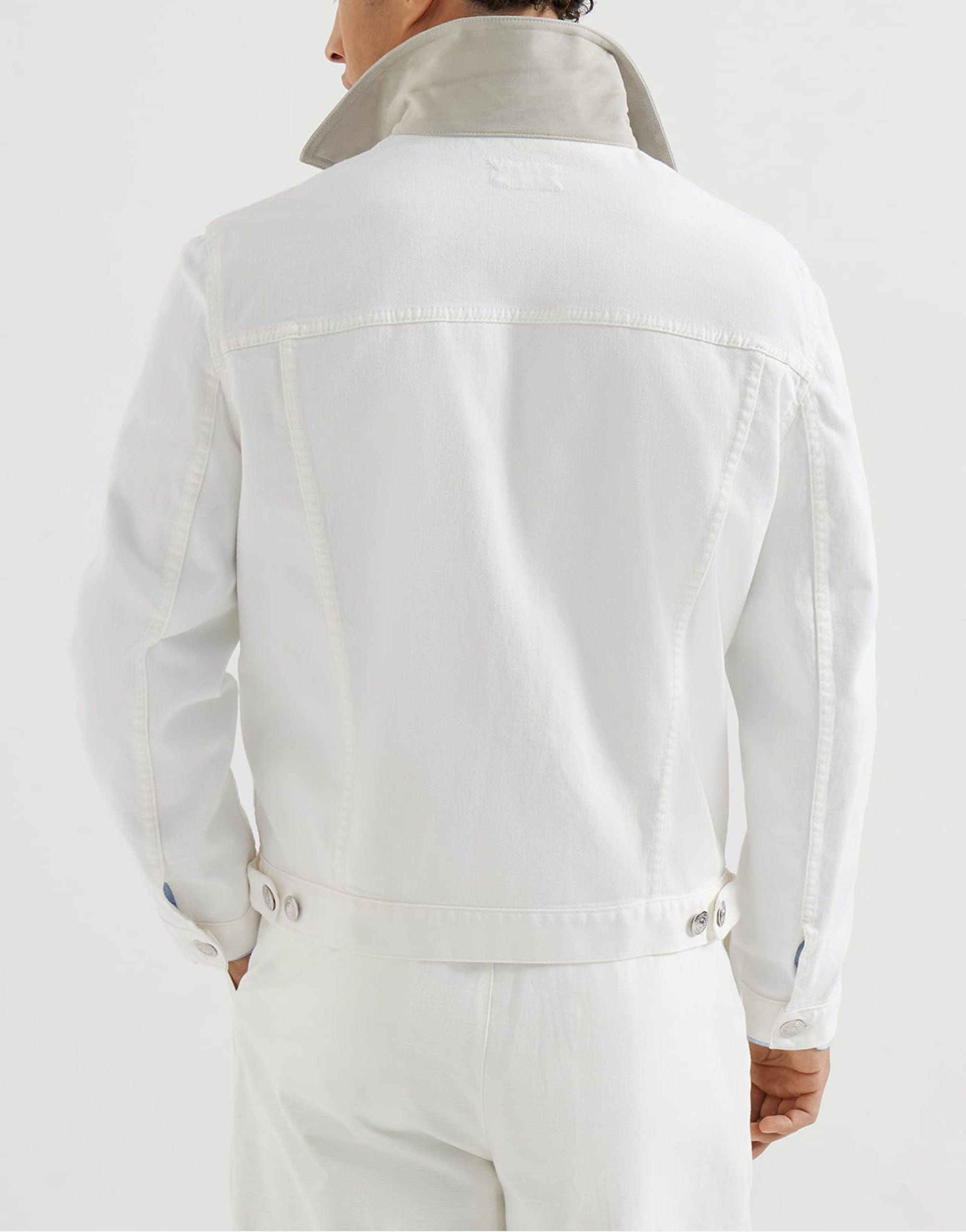 Brunello Cucinelli Snow Garment-Dyed Denim Jacket