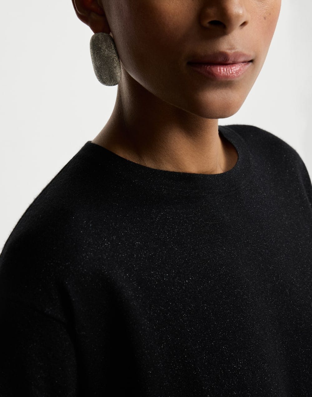 Brunello Cucinelli Sparkling Cashmere-Silk Blend Knit T-Shirt