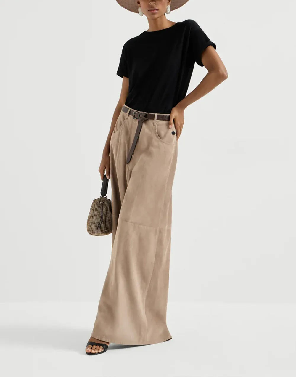 Brunello Cucinelli Sparkling Cashmere-Silk Blend Knit T-Shirt