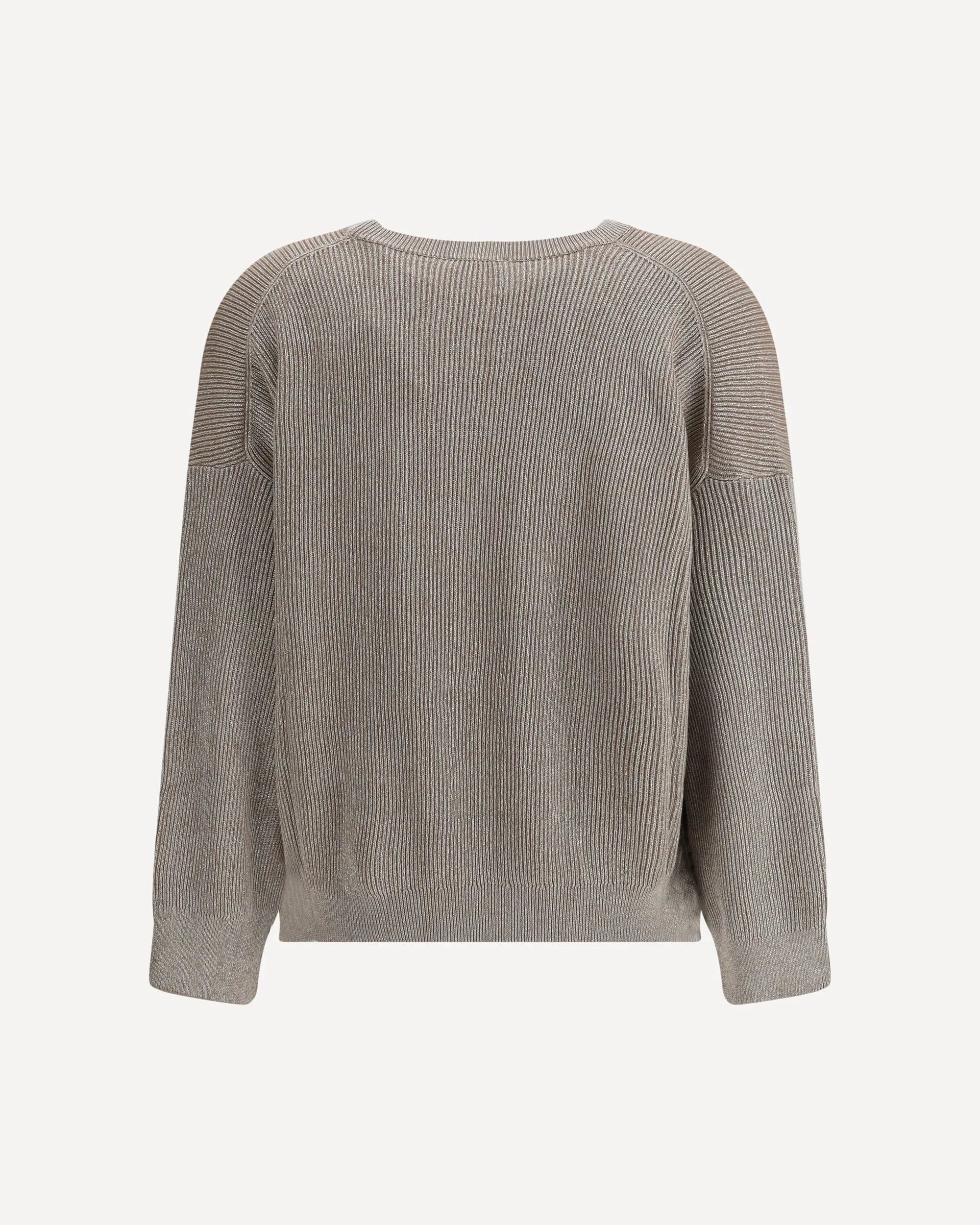 Brunello Cucinelli Sparkling Cotton Vanisé Rib Sweater