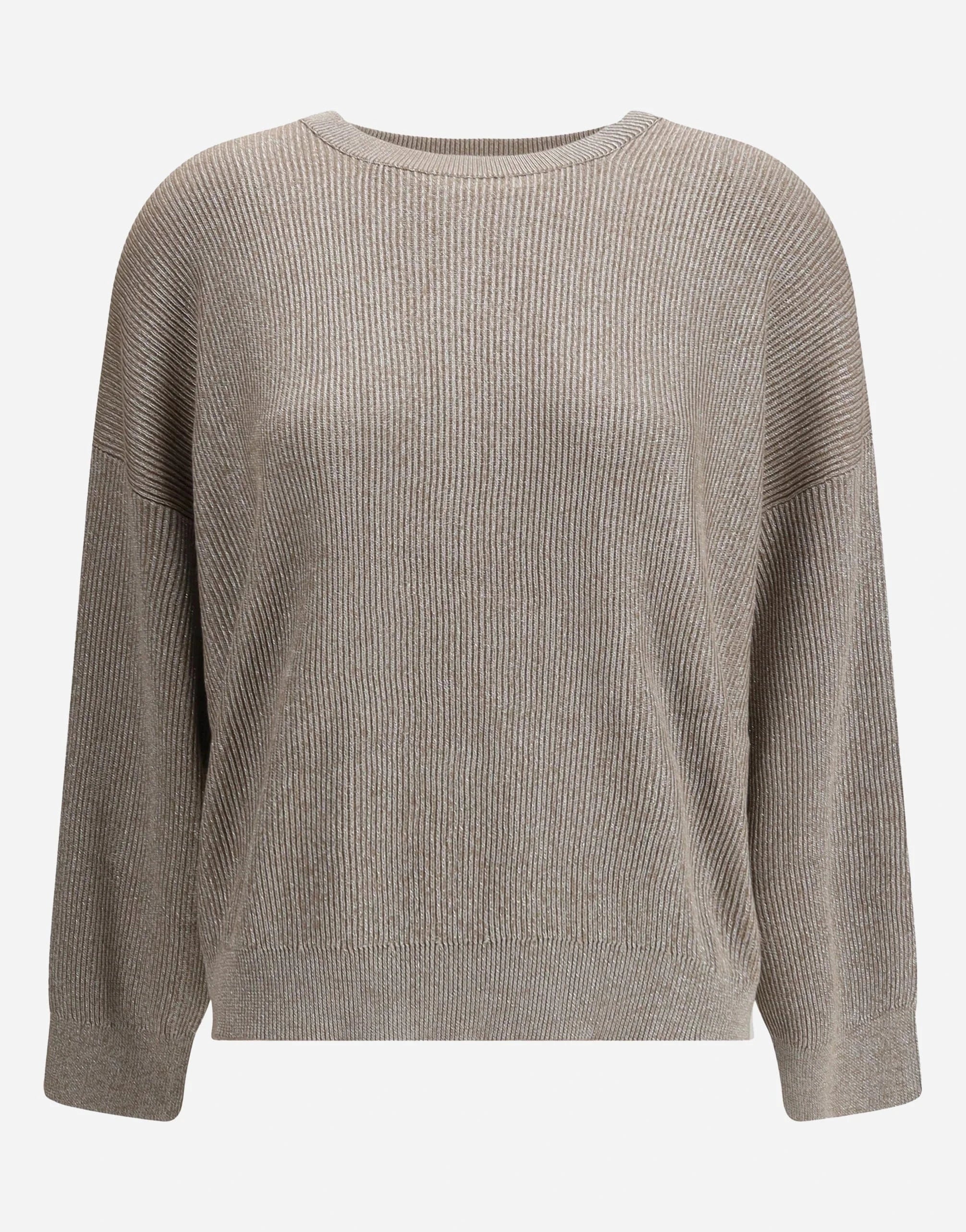 Brunello Cucinelli Sparkling Cotton Vanisé Rib Sweater