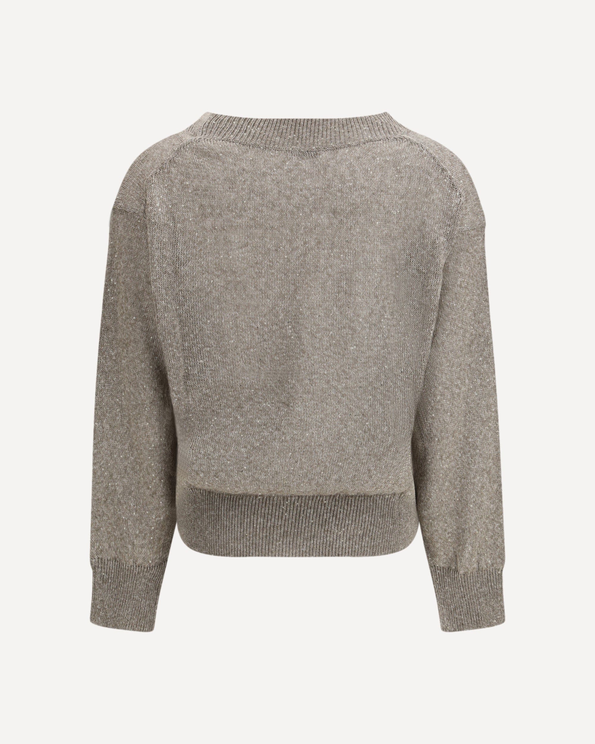 Brunello Cucinelli Sparkling Linen V-Neck T-Shirt - alternate view