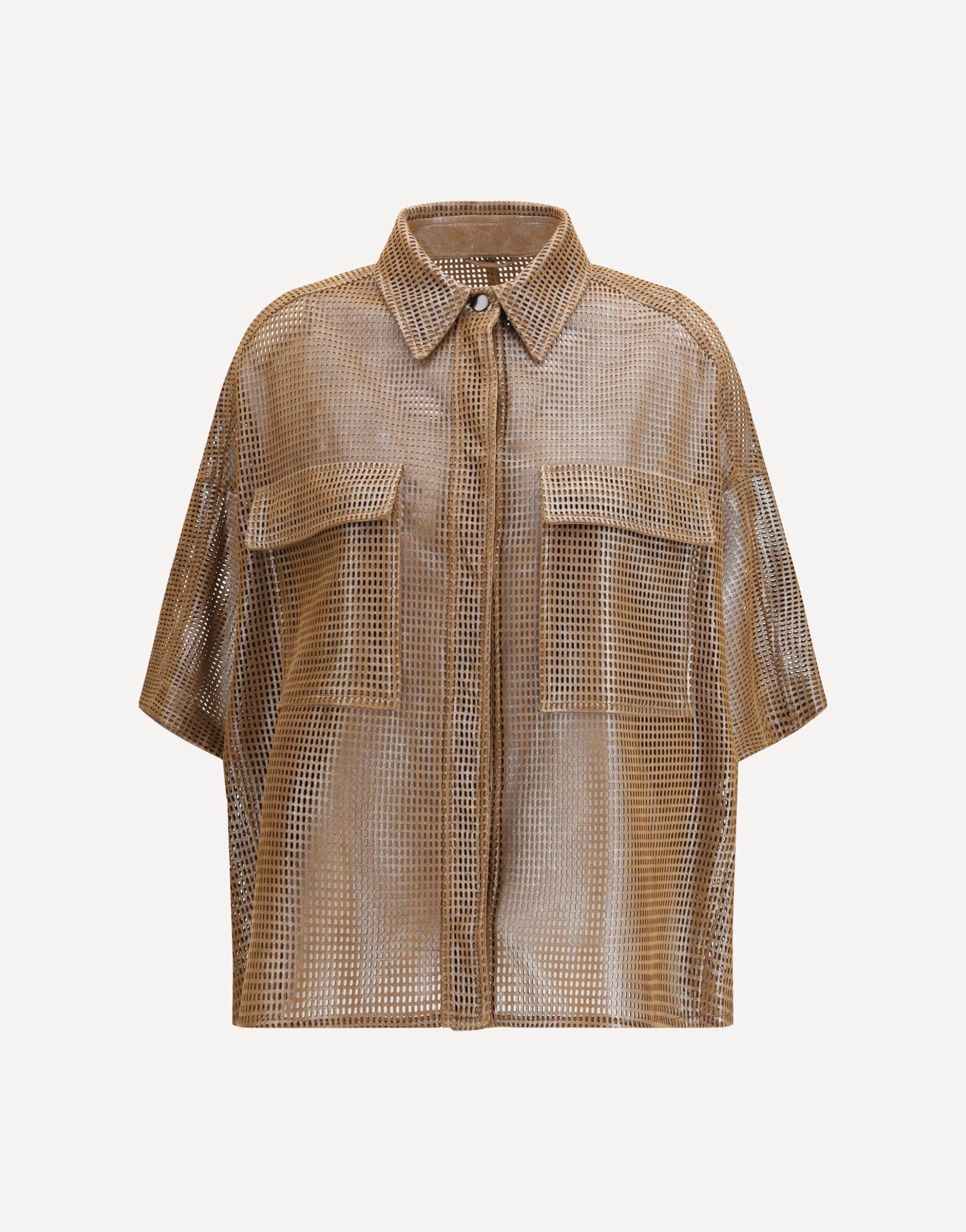 Brunello Cucinelli Sparkling Net Leather Shirt