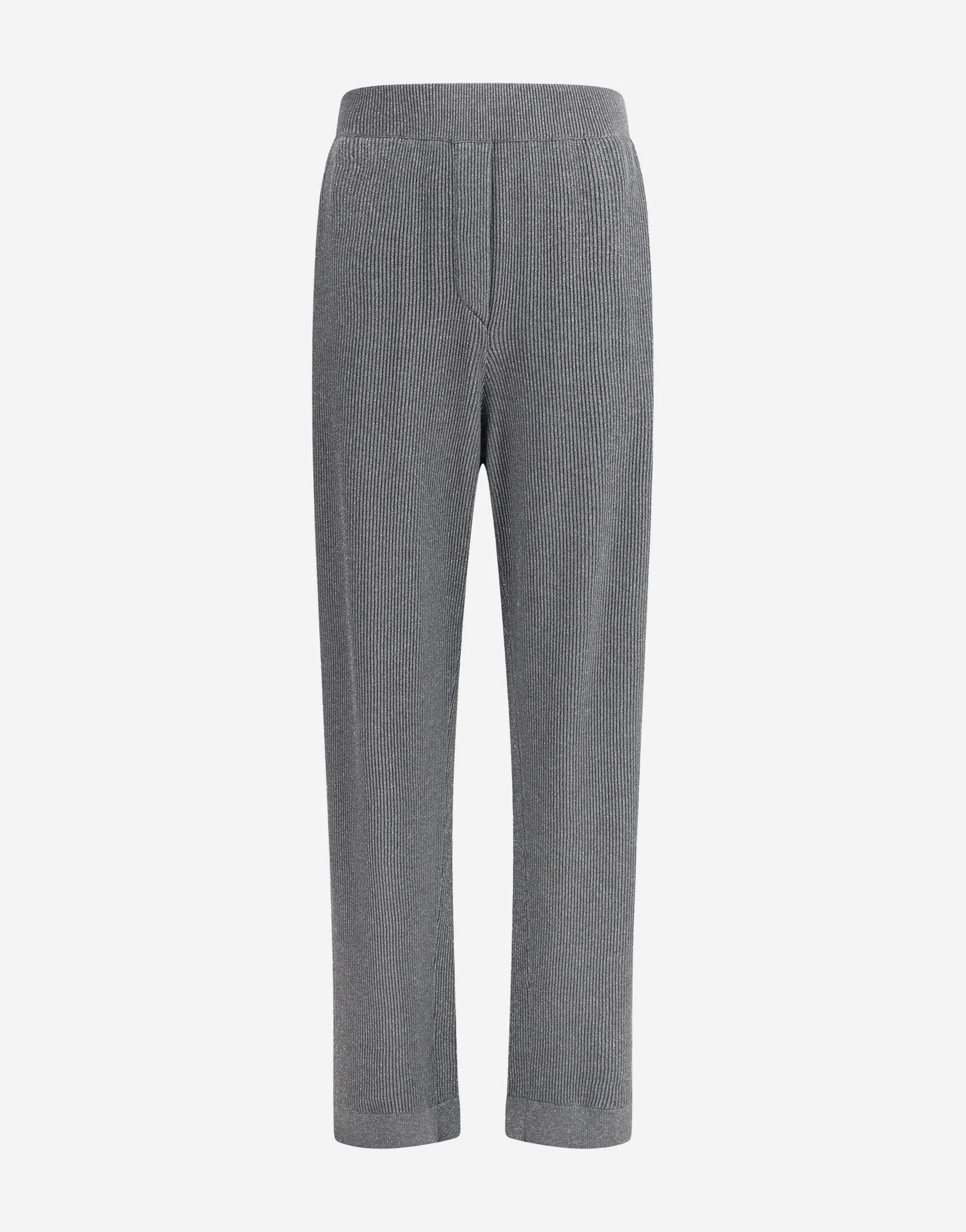 Brunello Cucinelli Sparkling cotton vanisé English rib knit trousers