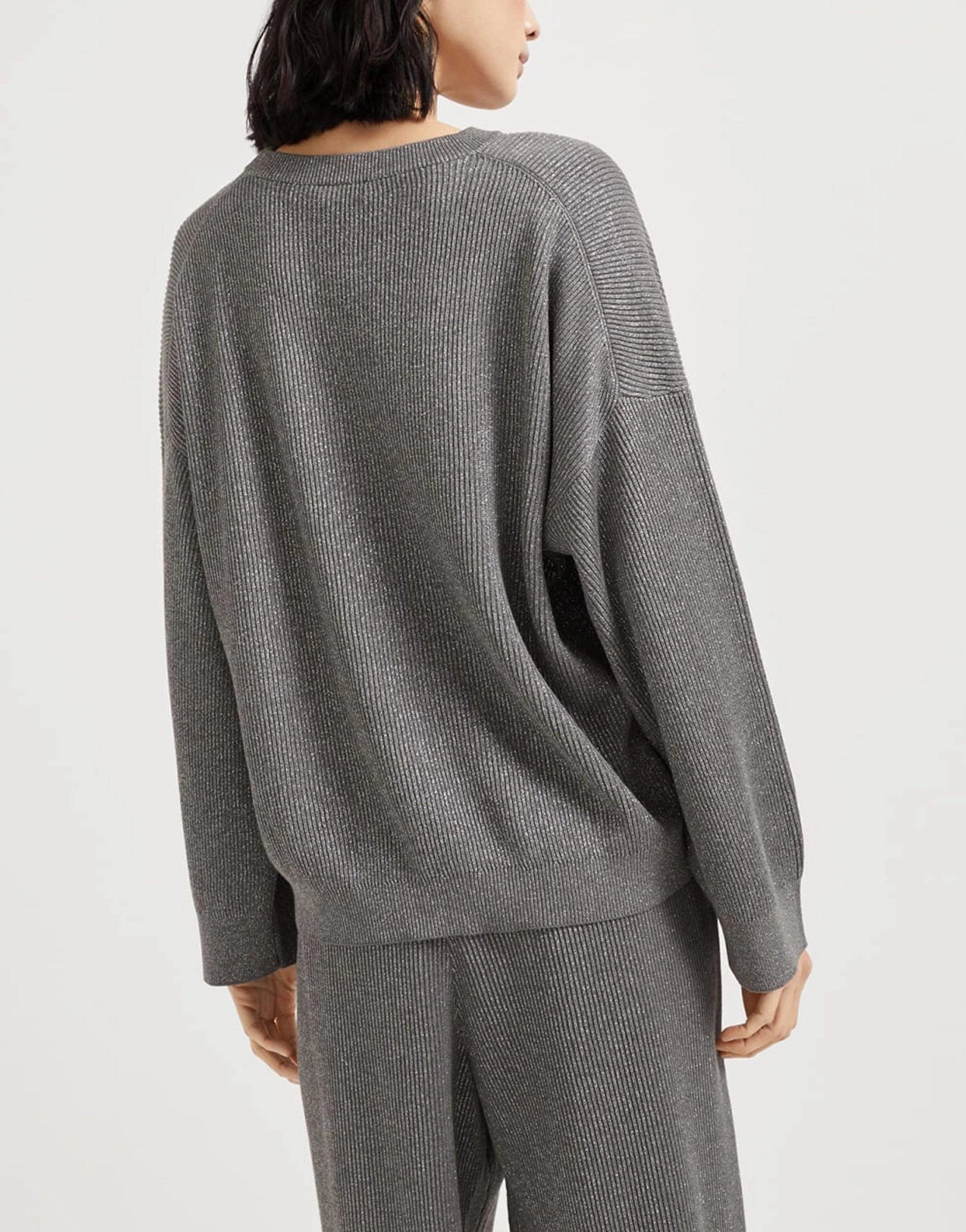 Brunello Cucinelli Sparkling Vanisé Rib Sweater