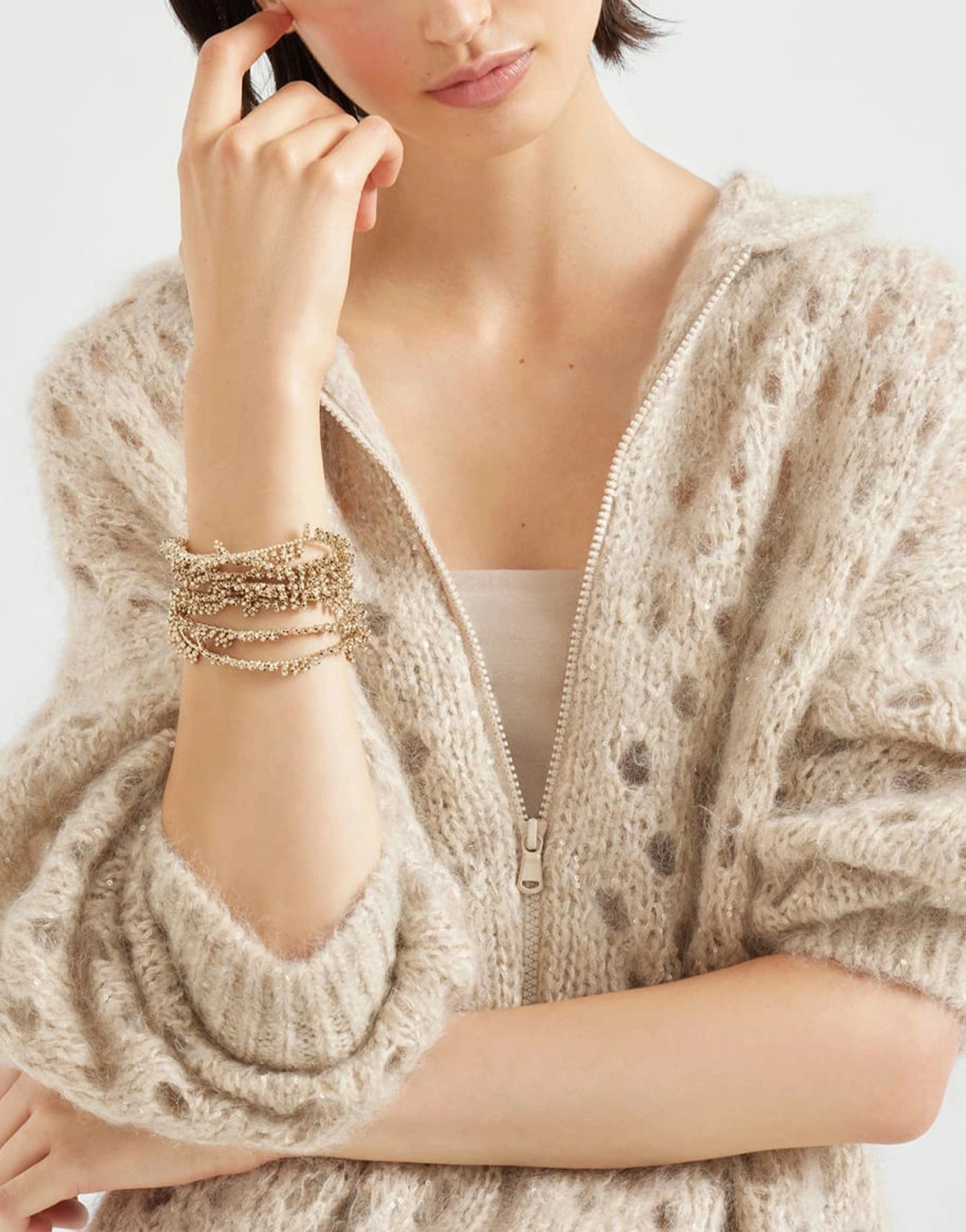 Brunello Cucinelli Sterling Silver Knotted Bracelet