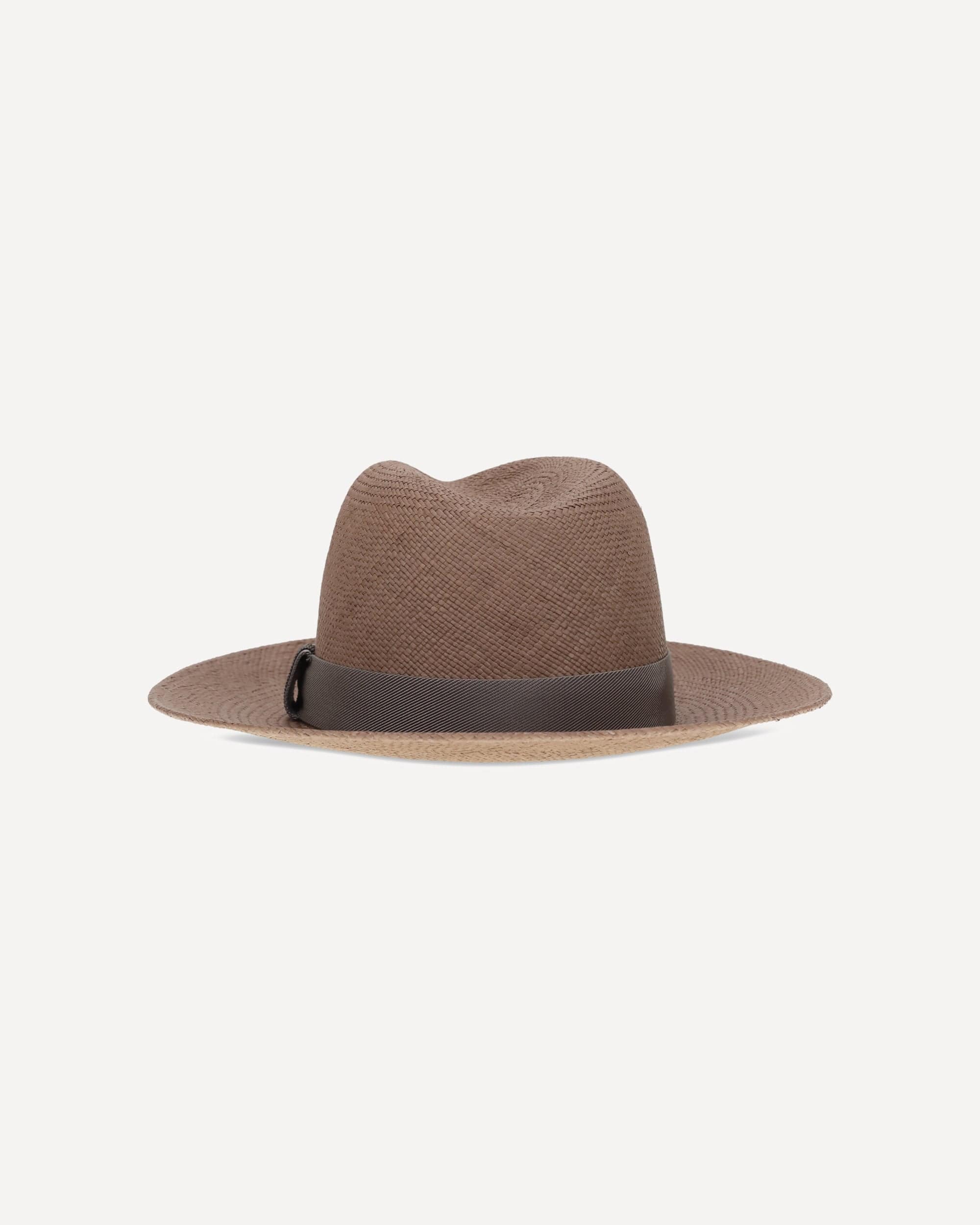 Brunello Cucinelli Straw Fedora Hat With Leather Band - alternate view