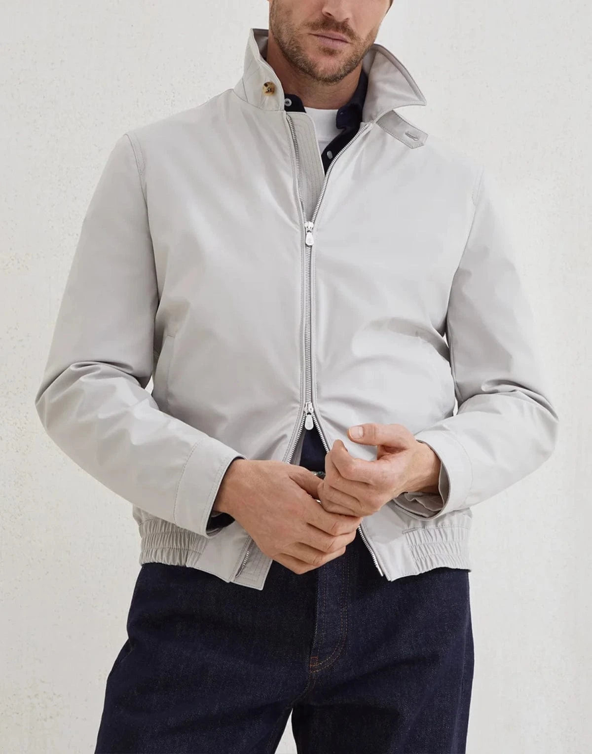 Brunello Cucinelli Stretch Bonded Bomber Jacket