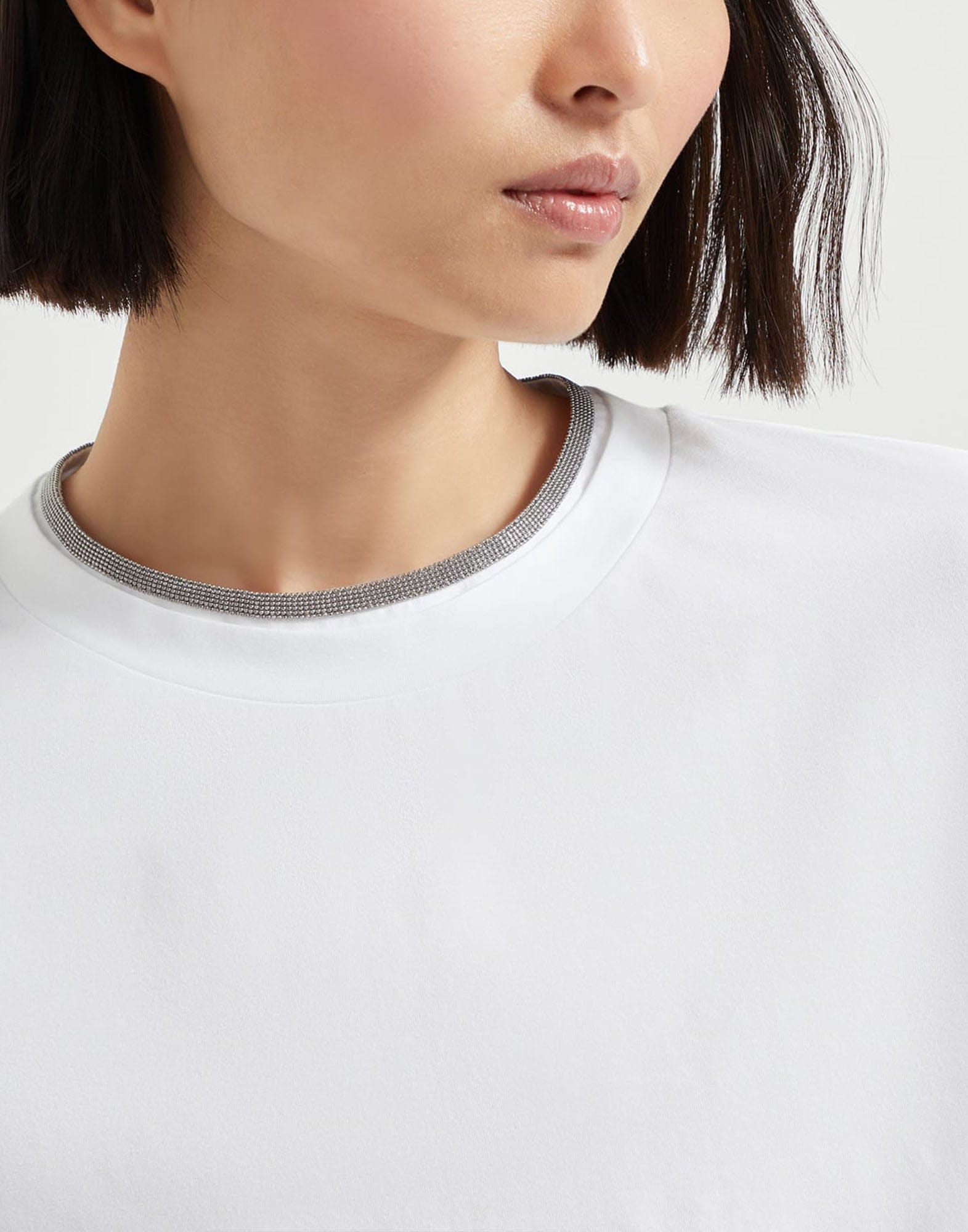 Brunello Cucinelli Stretch Cotton Precious Collar T-Shirt