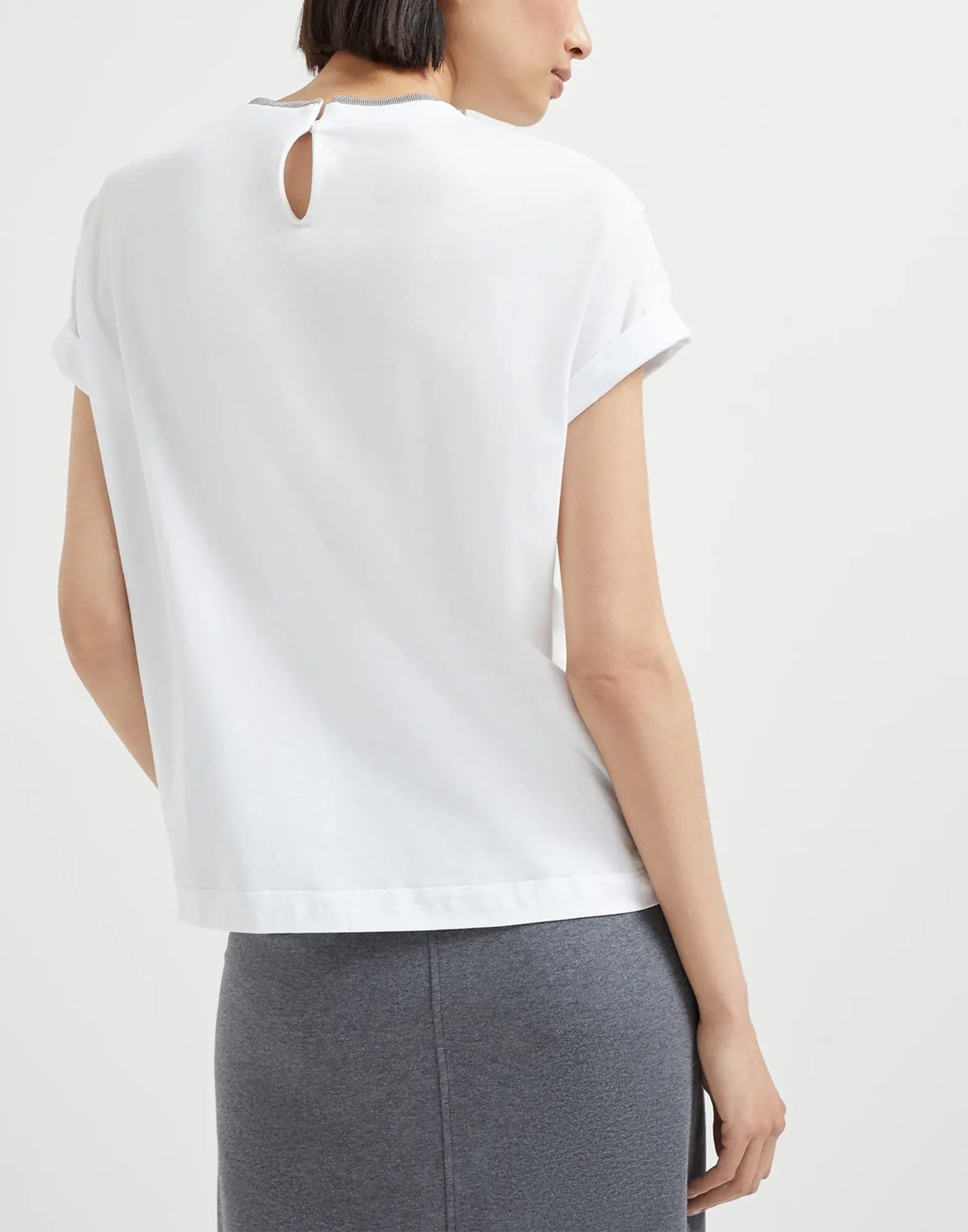 Brunello Cucinelli Stretch Cotton Precious Collar T-Shirt