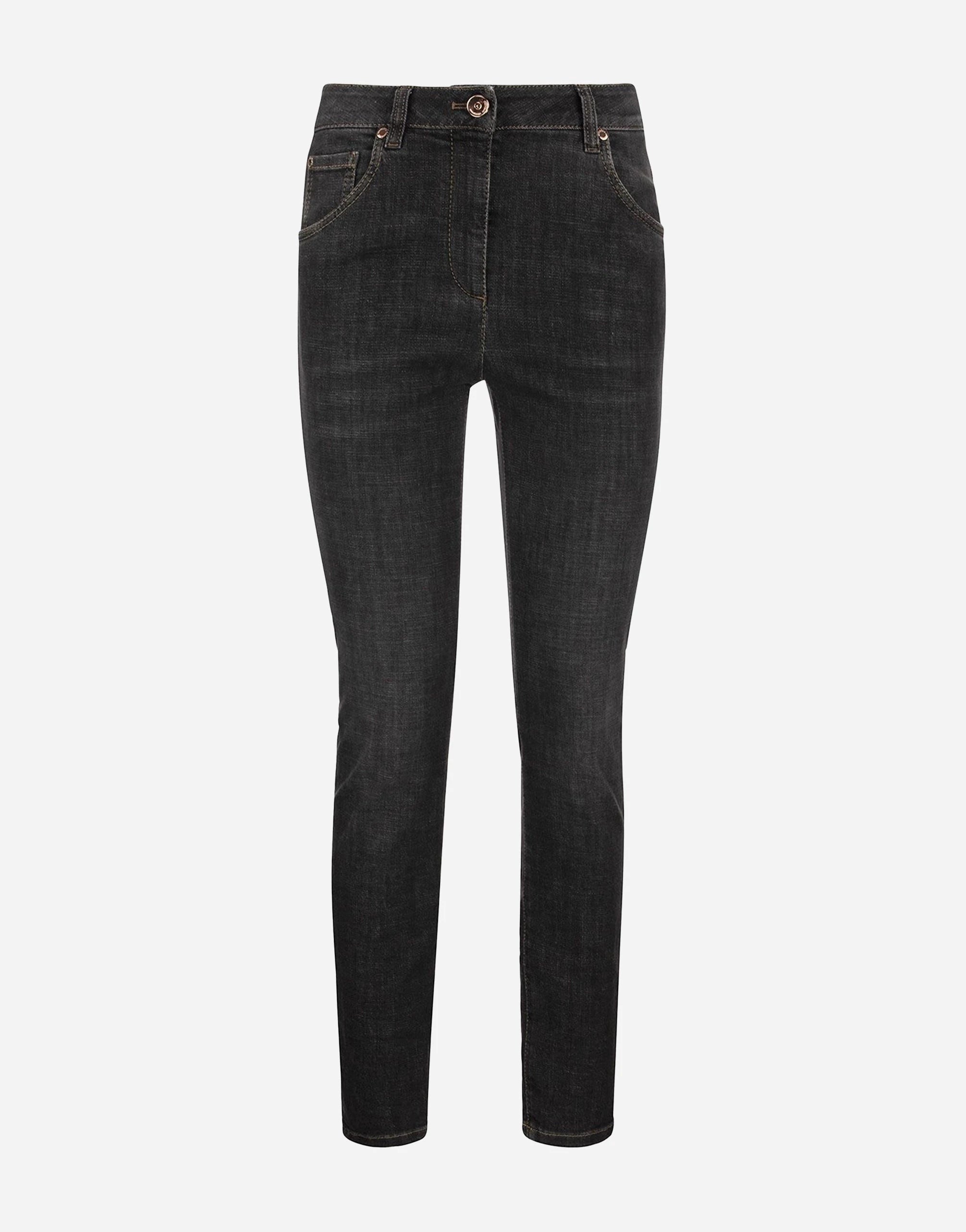 Brunello Cucinelli Stretch Denim Slim Monili-Tab Jeans