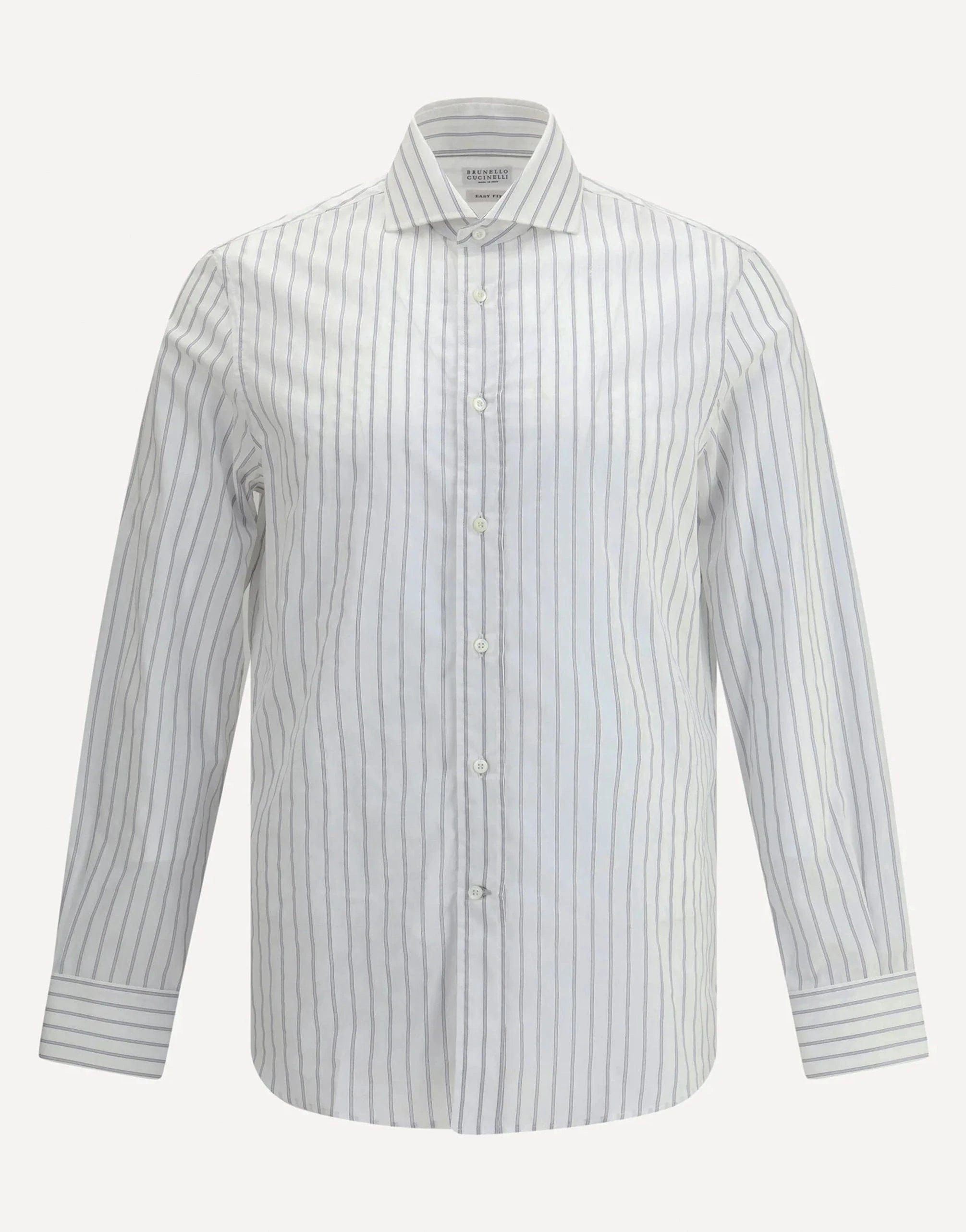 Brunello Cucinelli Striped Cotton Easy Fit Shirt