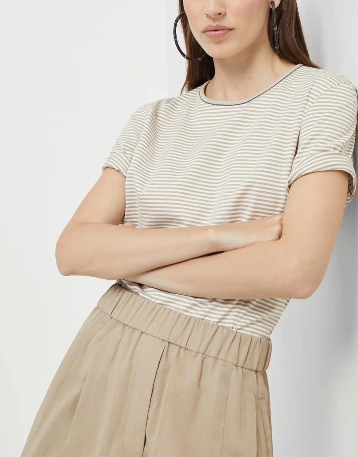 Brunello Cucinelli Striped Cotton Jersey T-Shirt