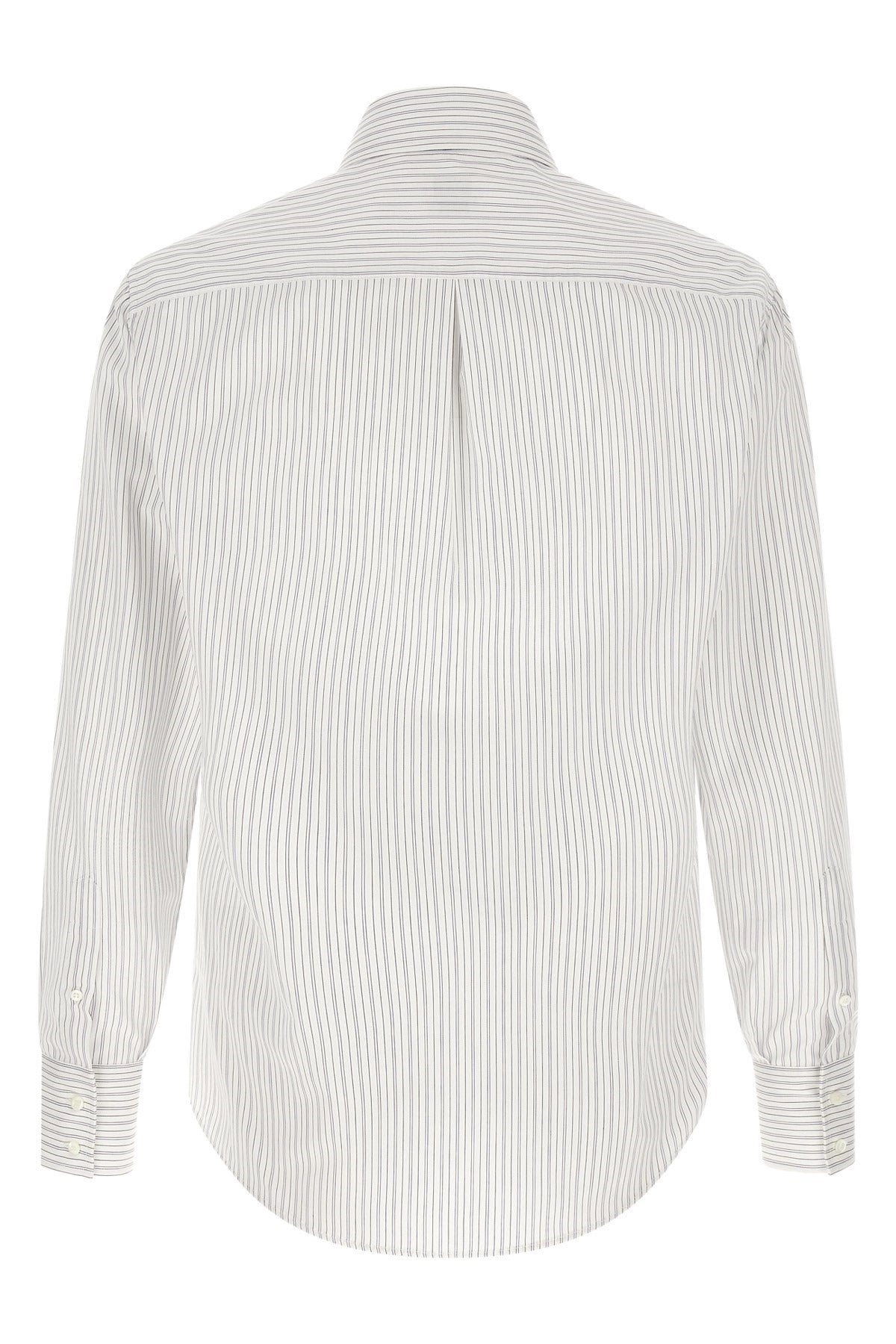 Brunello Cucinelli Striped French Collar Shirt