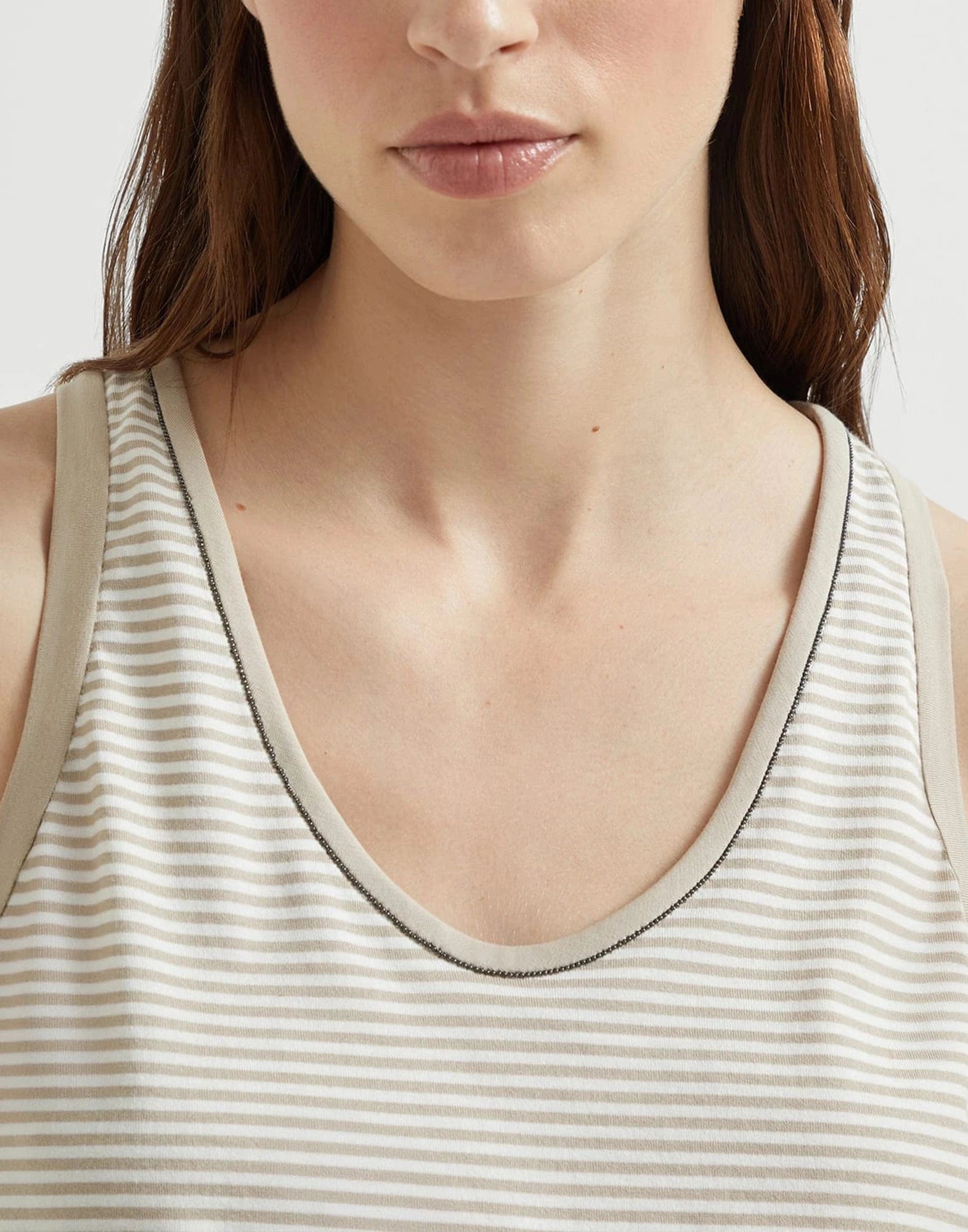 Brunello Cucinelli Striped Jersey Top Tank