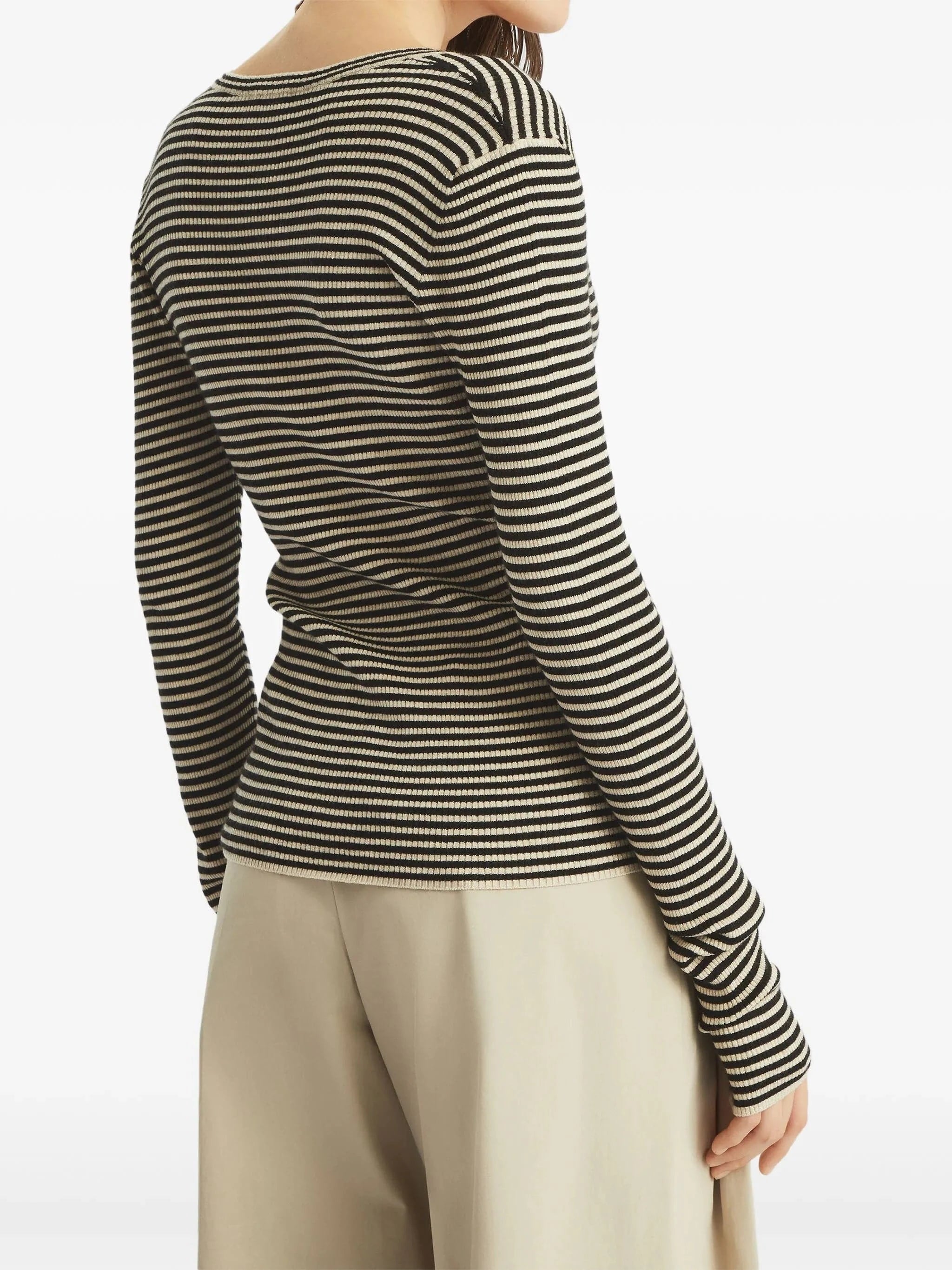 Brunello Cucinelli Striped Monili-Embellished Cardigan