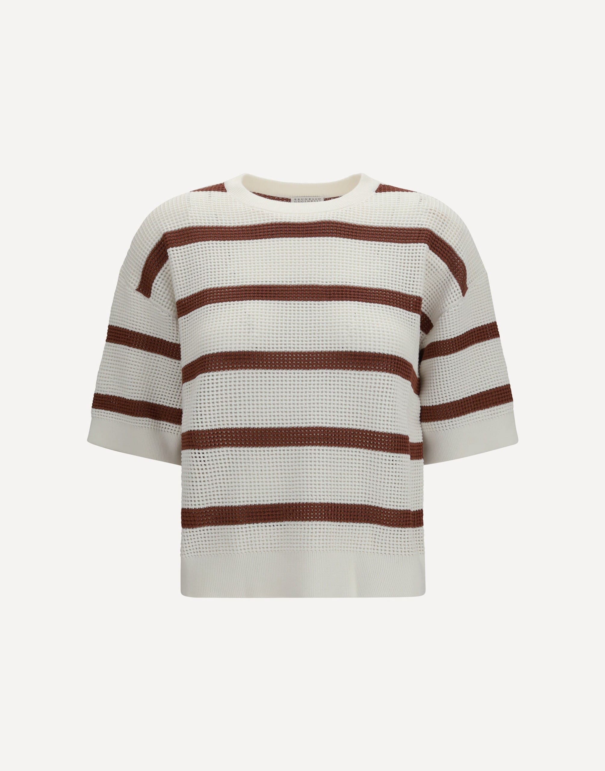 Brunello Cucinelli Striped Perforated Sweater