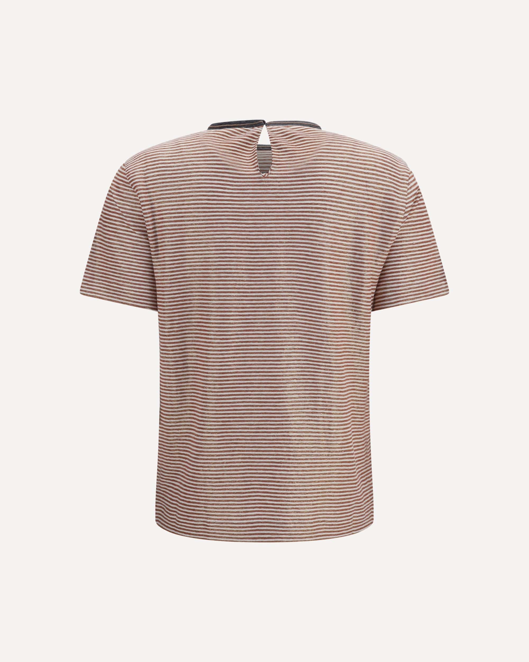 Brunello Cucinelli Striped Short-Sleeve Crewneck T-Shirt - alternate view