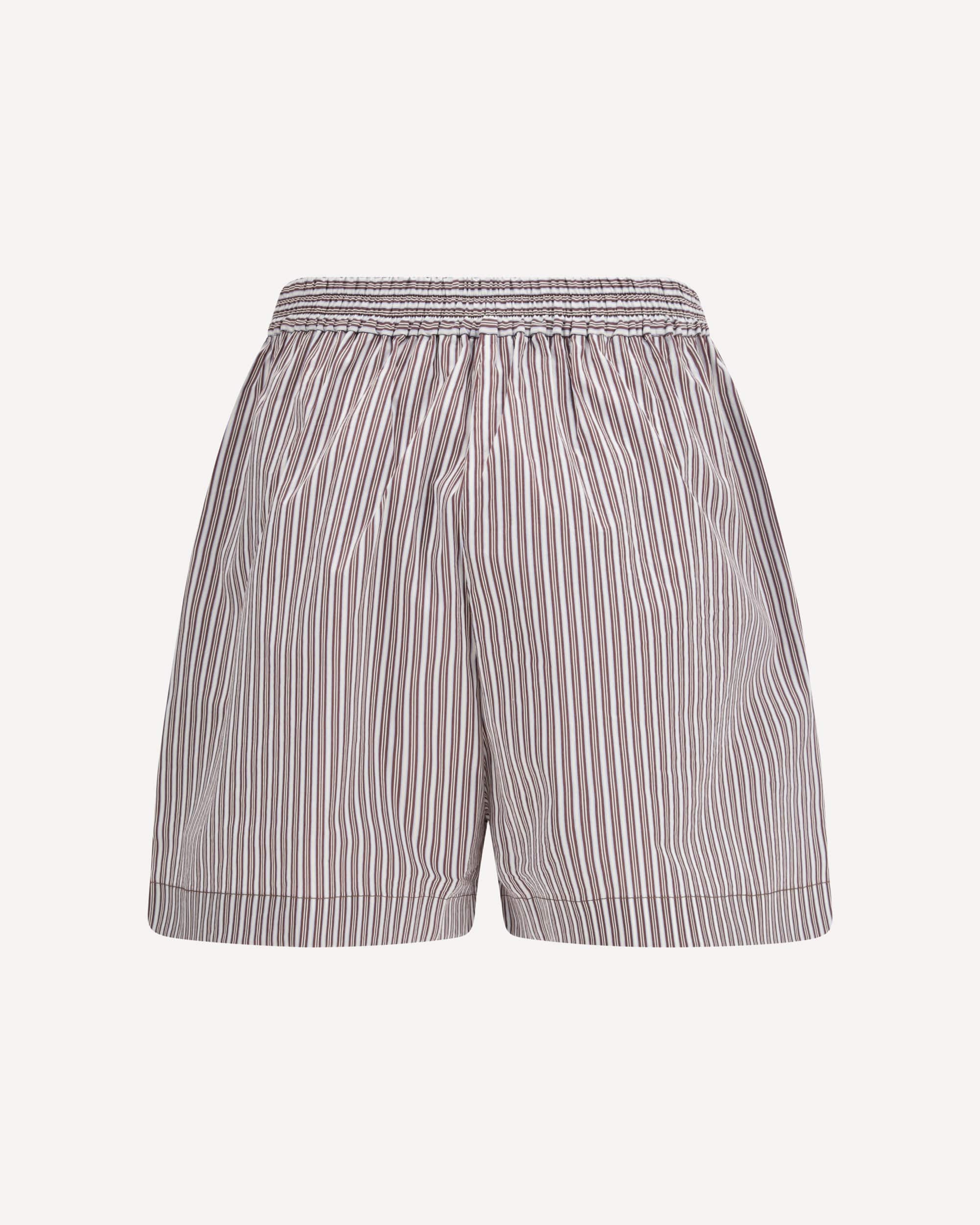 Brunello Cucinelli Gestreifte Seiden-Shorts mit elastischem Bund - alternate view