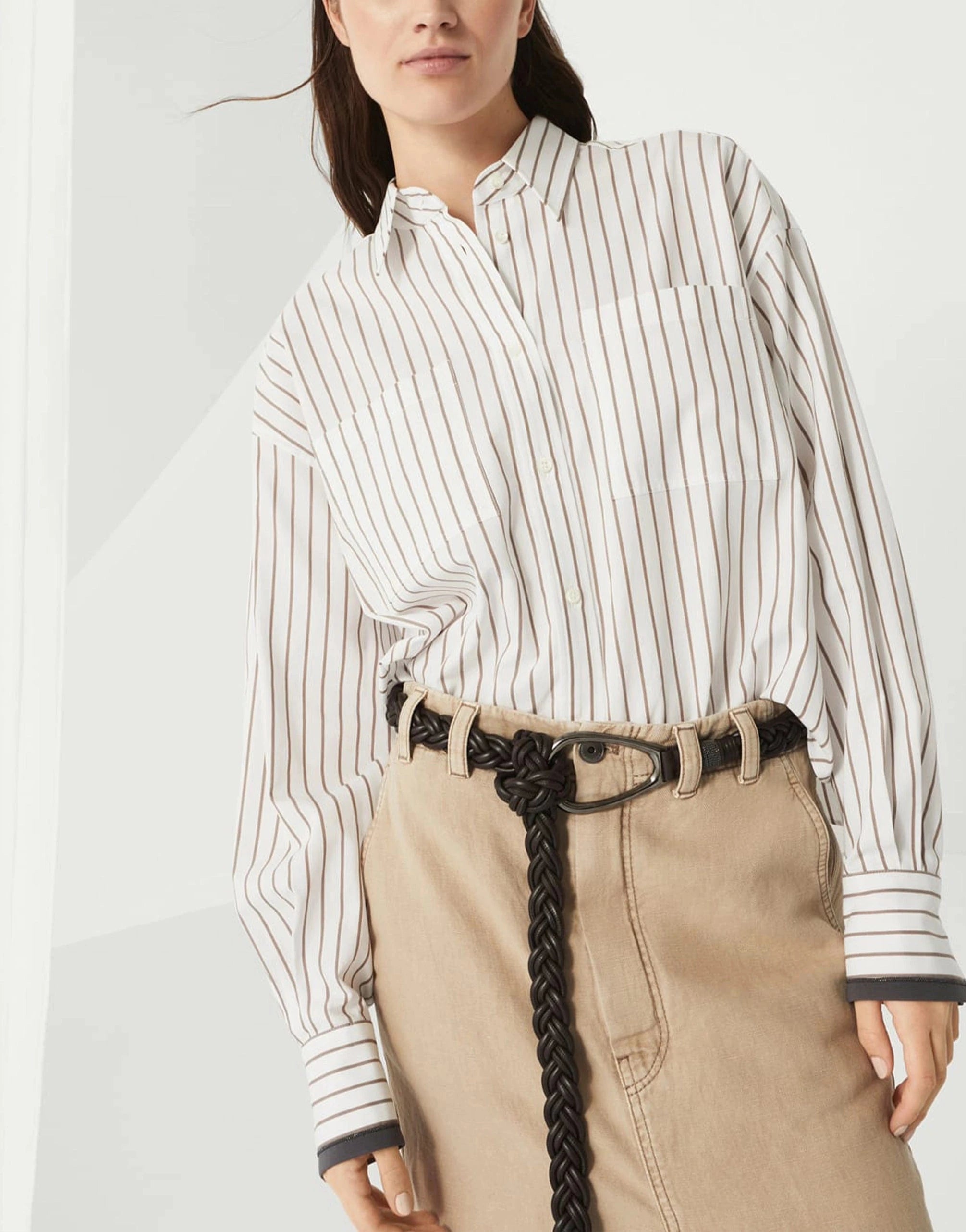 Brunello Cucinelli Striped Twill Shirt