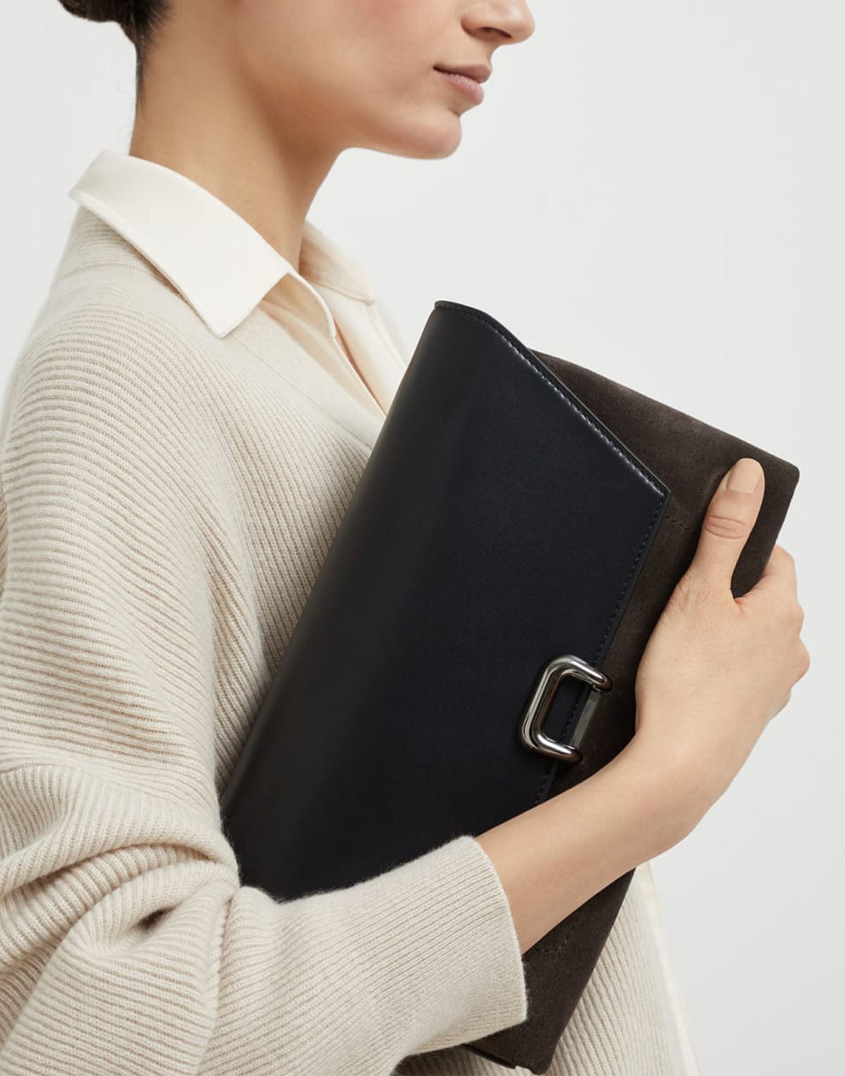 Brunello Cucinelli Suede And Leather Sartorial Bag