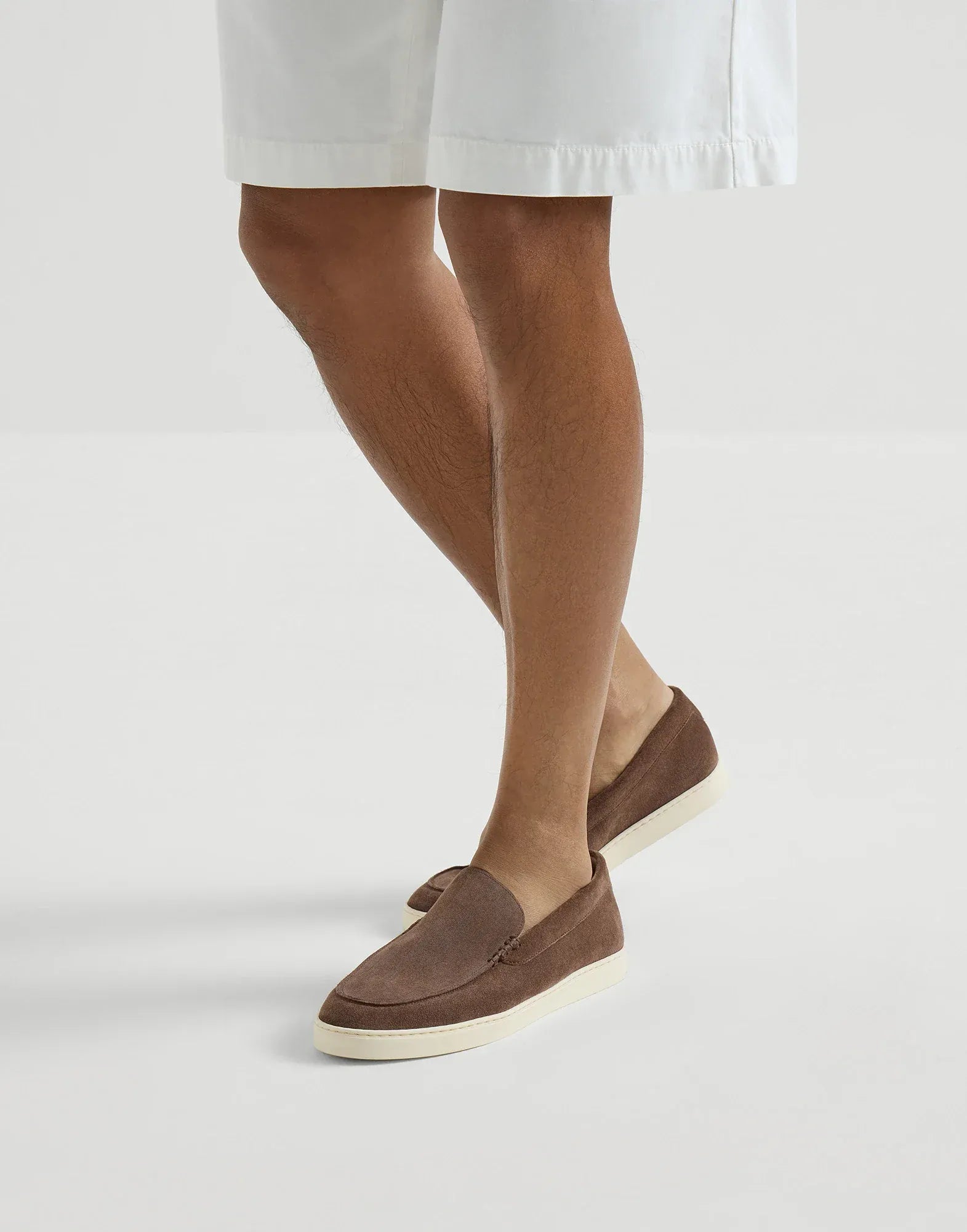 Brunello Cucinelli Suede Chevron-Effect Loafer Sneakers