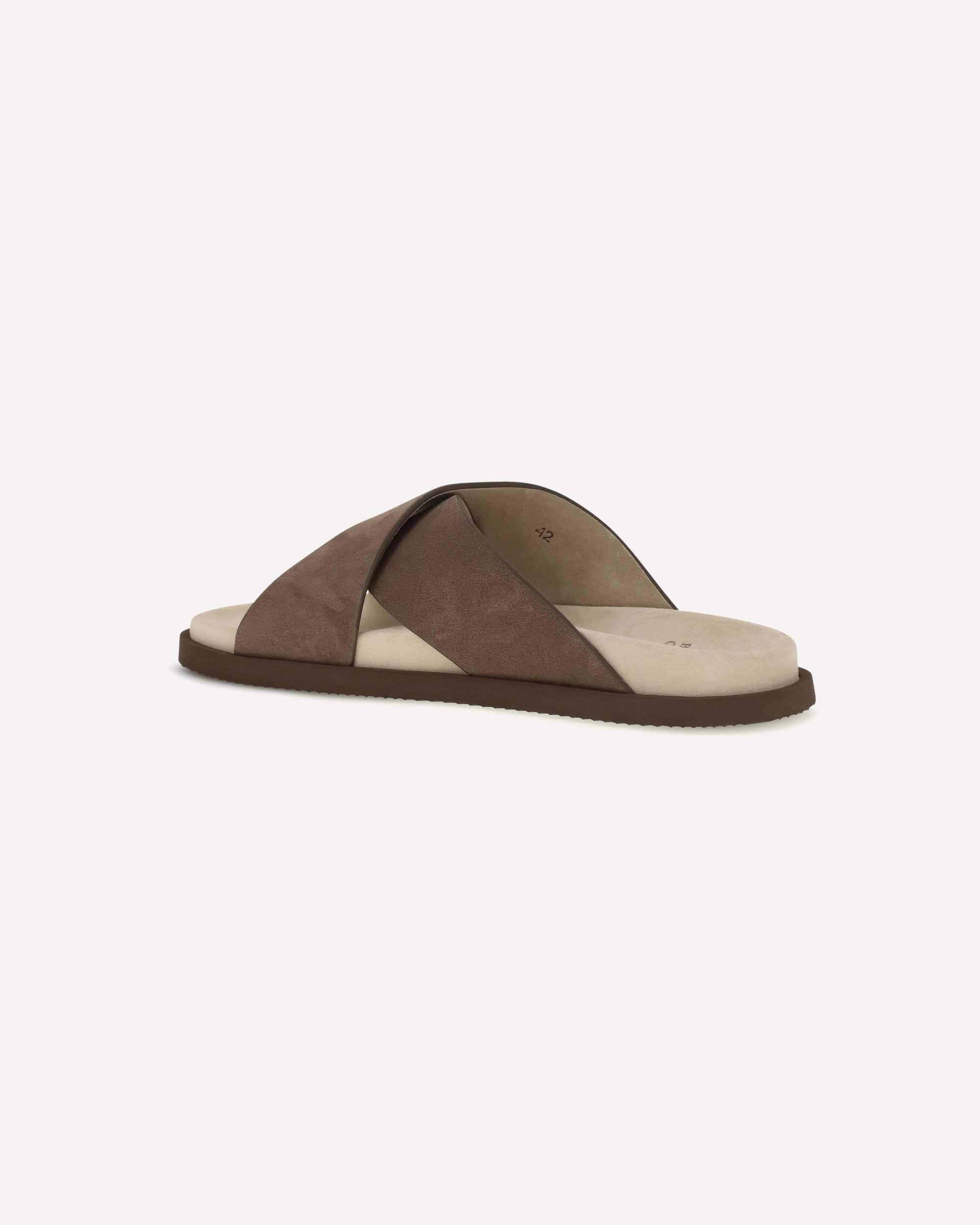 Brunello Cucinelli Brunello Cucinelli Suede Crossover Strap Sandals
