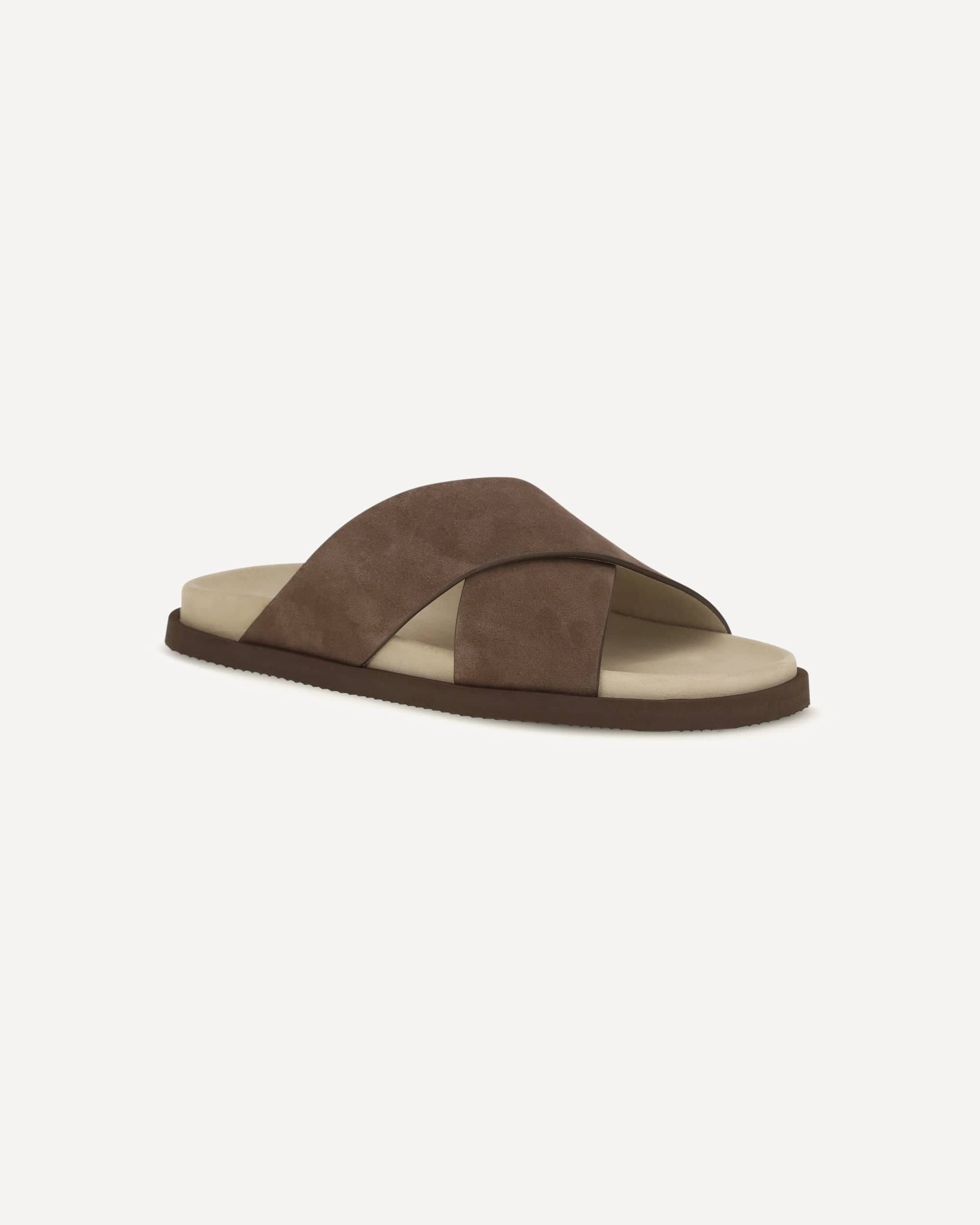Brunello Cucinelli Suede Crossover Strap Sandals - alternate view