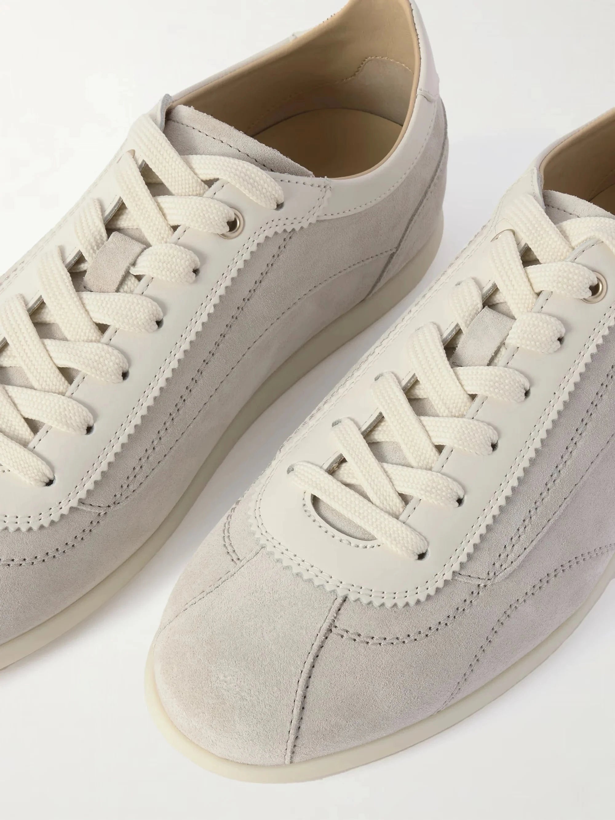 Brunello Cucinelli Suede Leather-Trimmed Sneakers