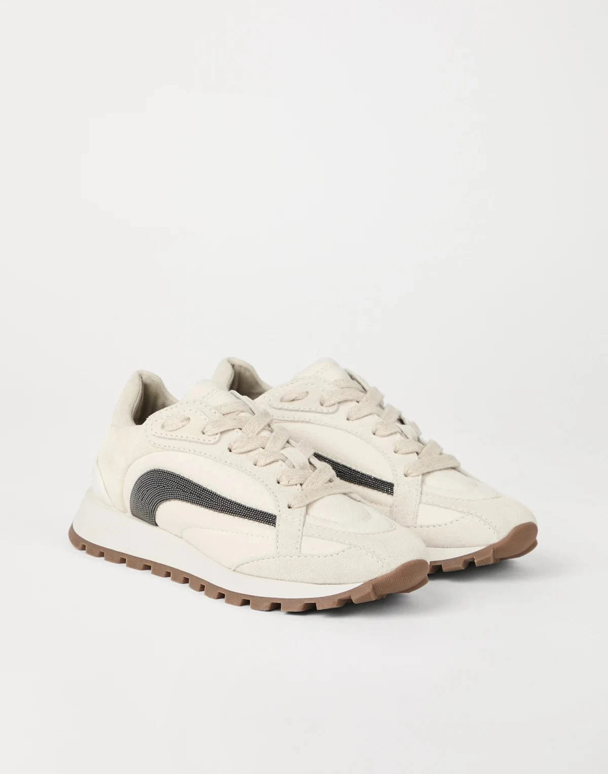 Brunello Cucinelli Suede Monili-Detail Sneakers