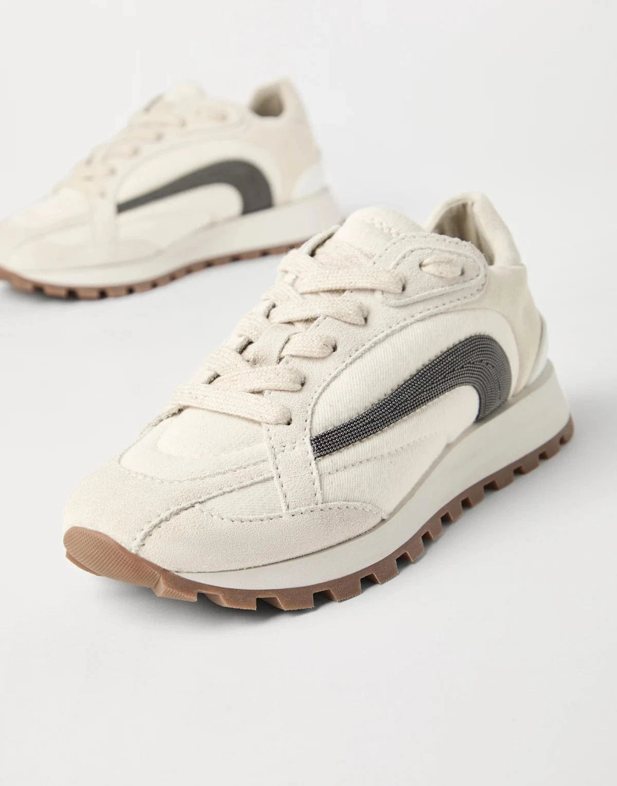 Brunello Cucinelli Suede Monili-Detail Sneakers