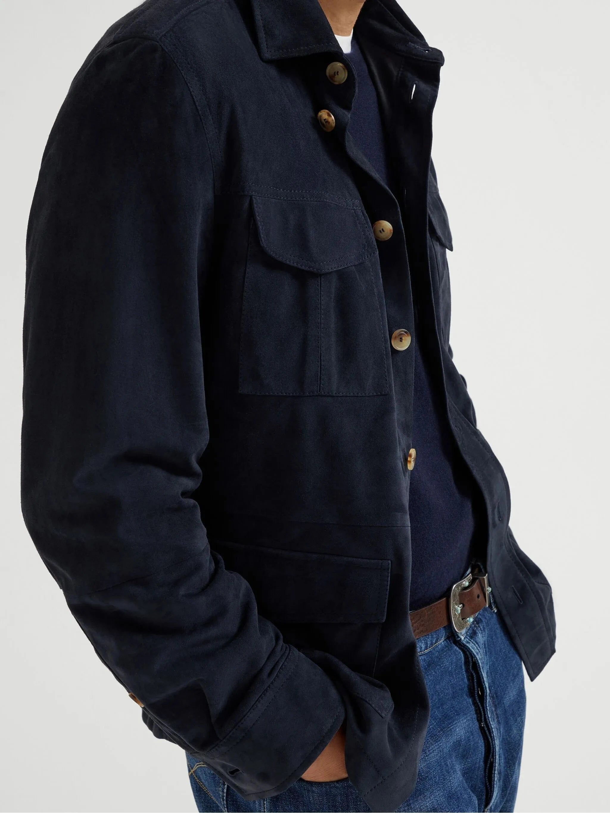 Brunello Cucinelli Suede Safari Jacket