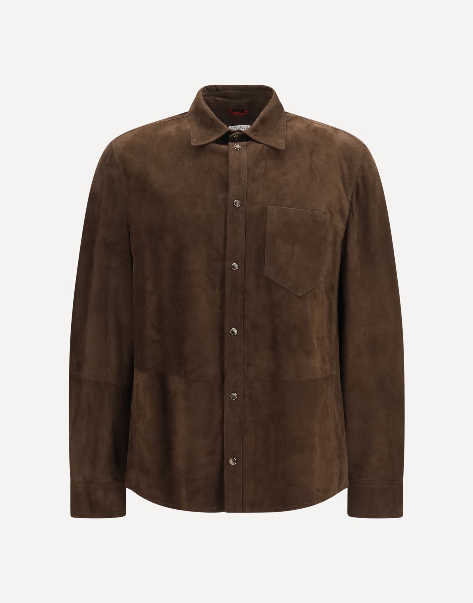 Brunello Cucinelli Suede Shirt With Chest Pocket