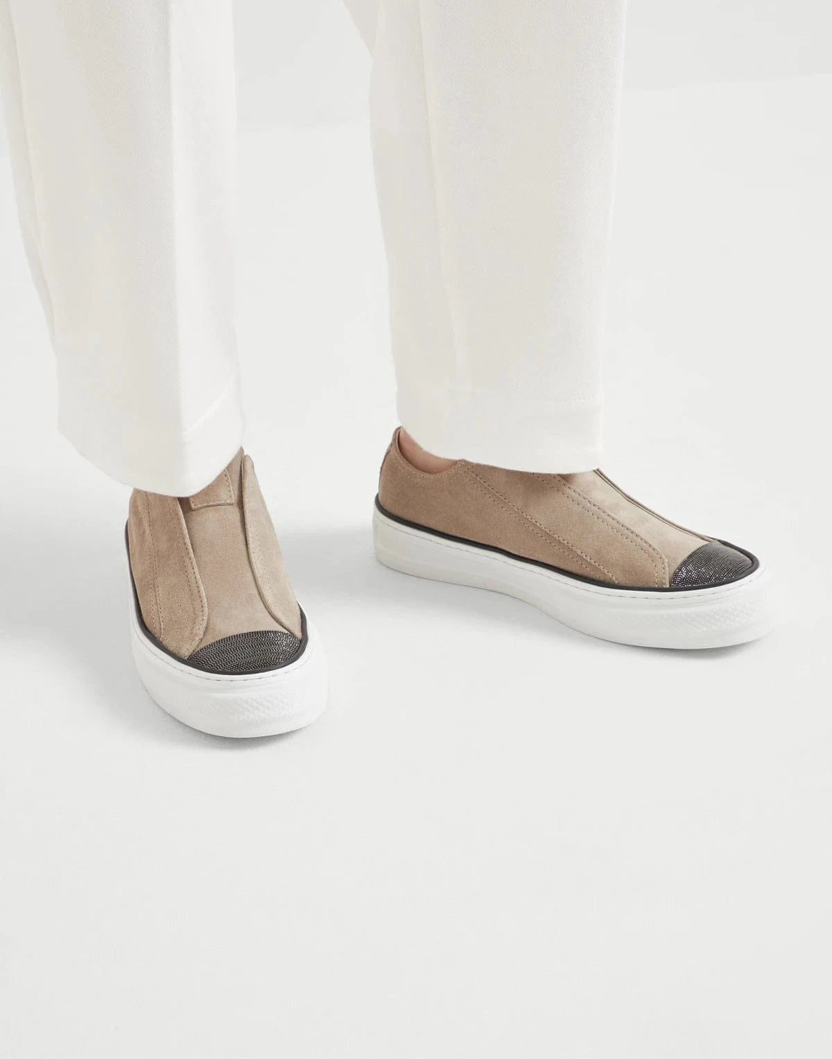 Brunello Cucinelli Suede Slip-On Sneakers