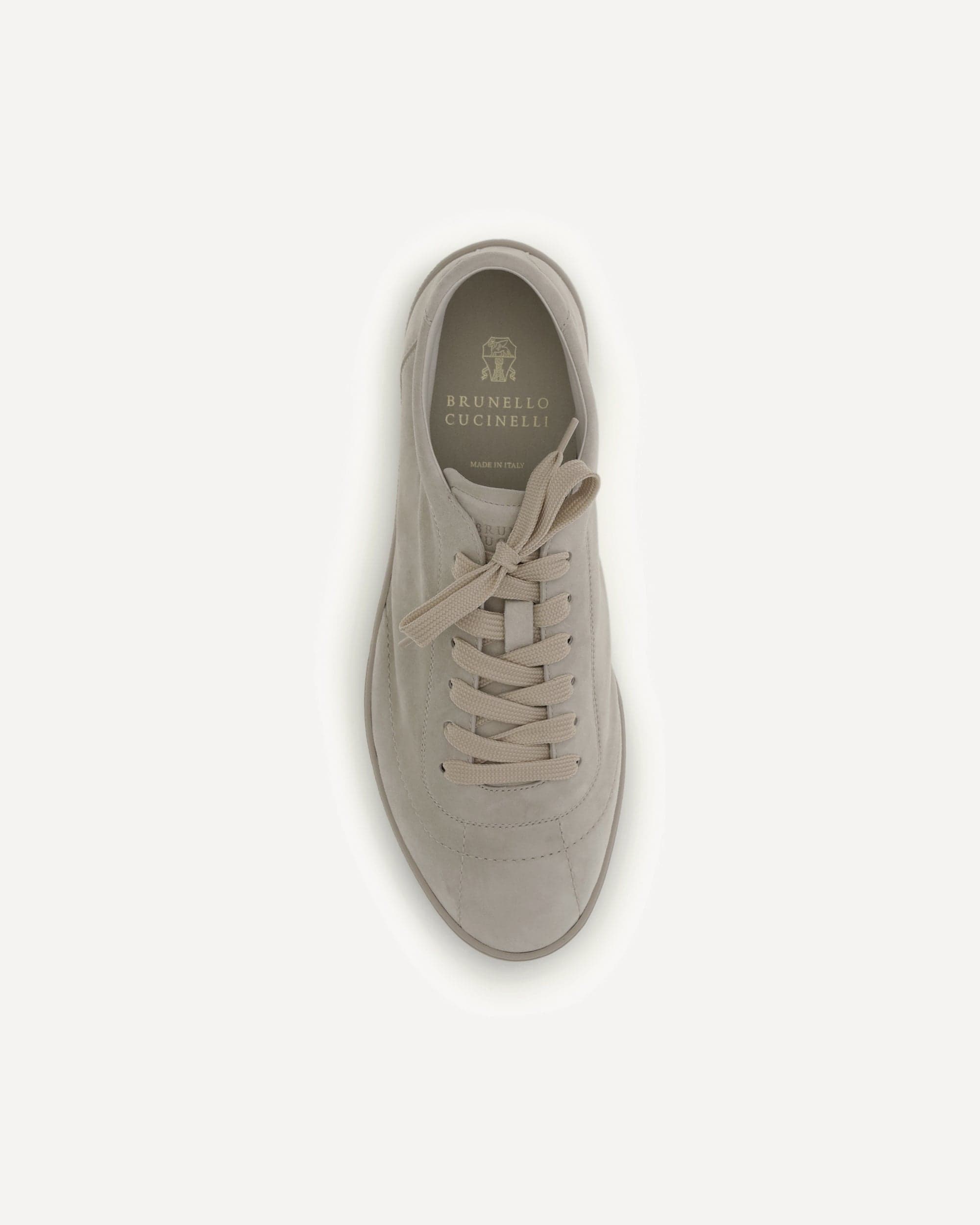 Brunello Cucinelli Suede Sneakers Lace-Up Flat Sole
