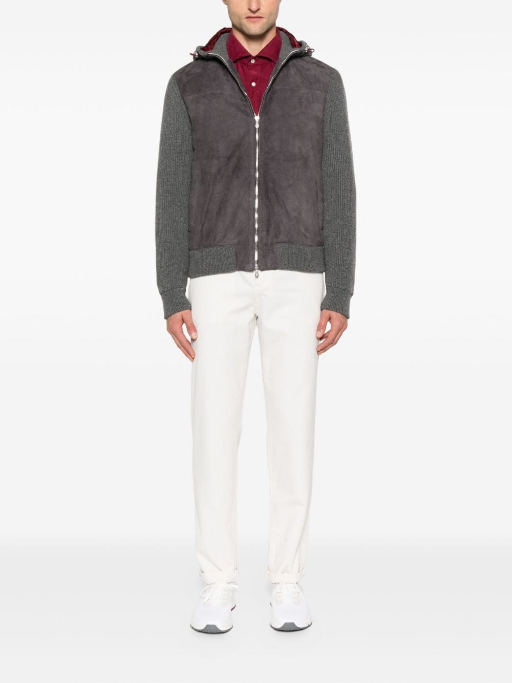 Brunello Cucinelli Suede Zip-Up Bomber Jacket