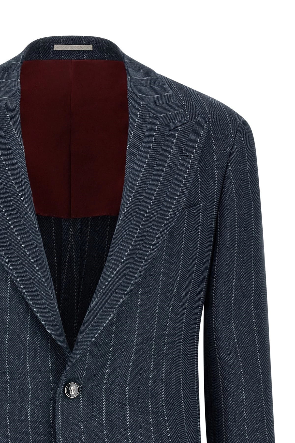 Brunello Cucinelli Brunello Cucinelli Tailor Pinstriped Chevron Blazer