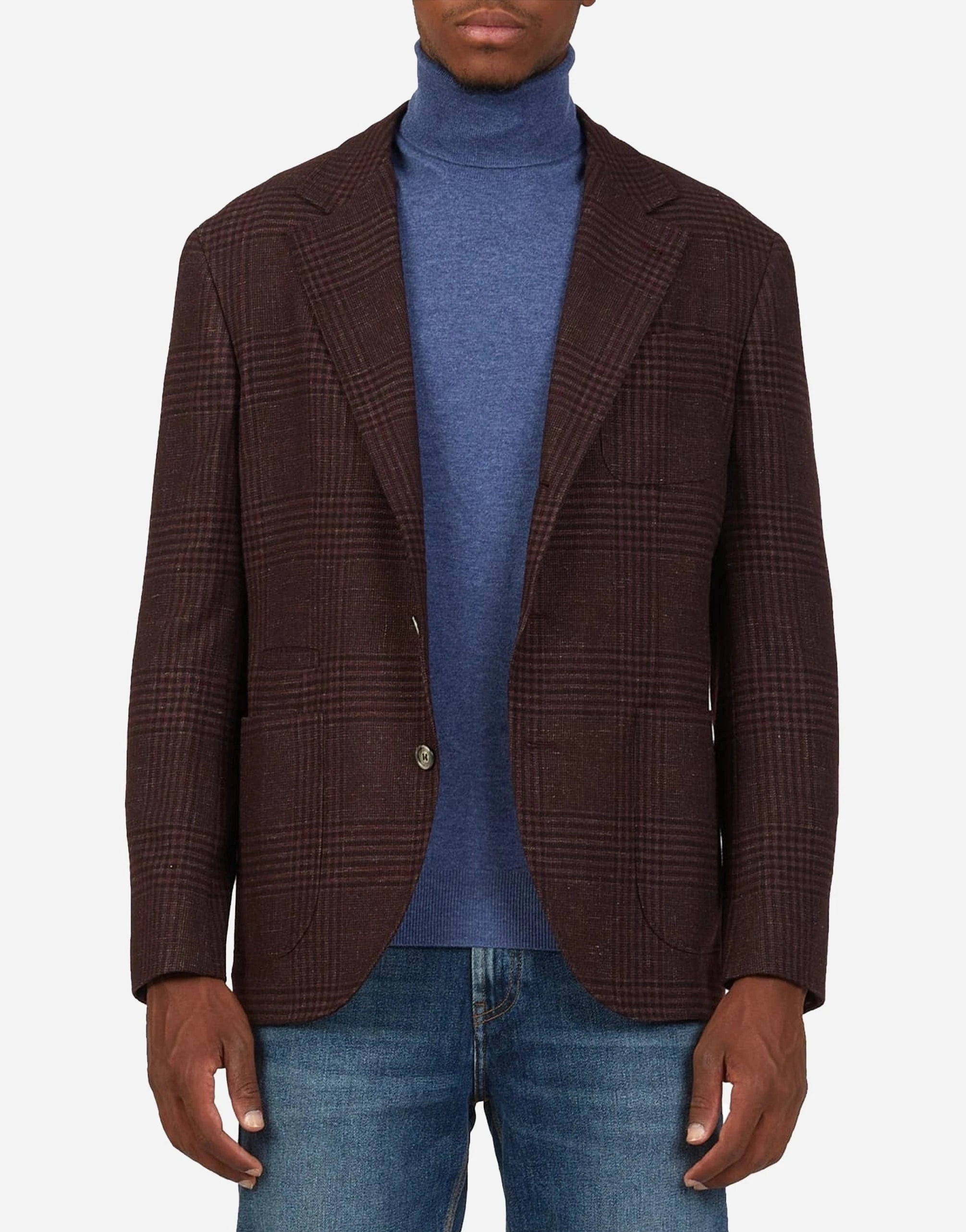 Brunello Cucinelli Tartan Wool-Blend Blazer Jacket